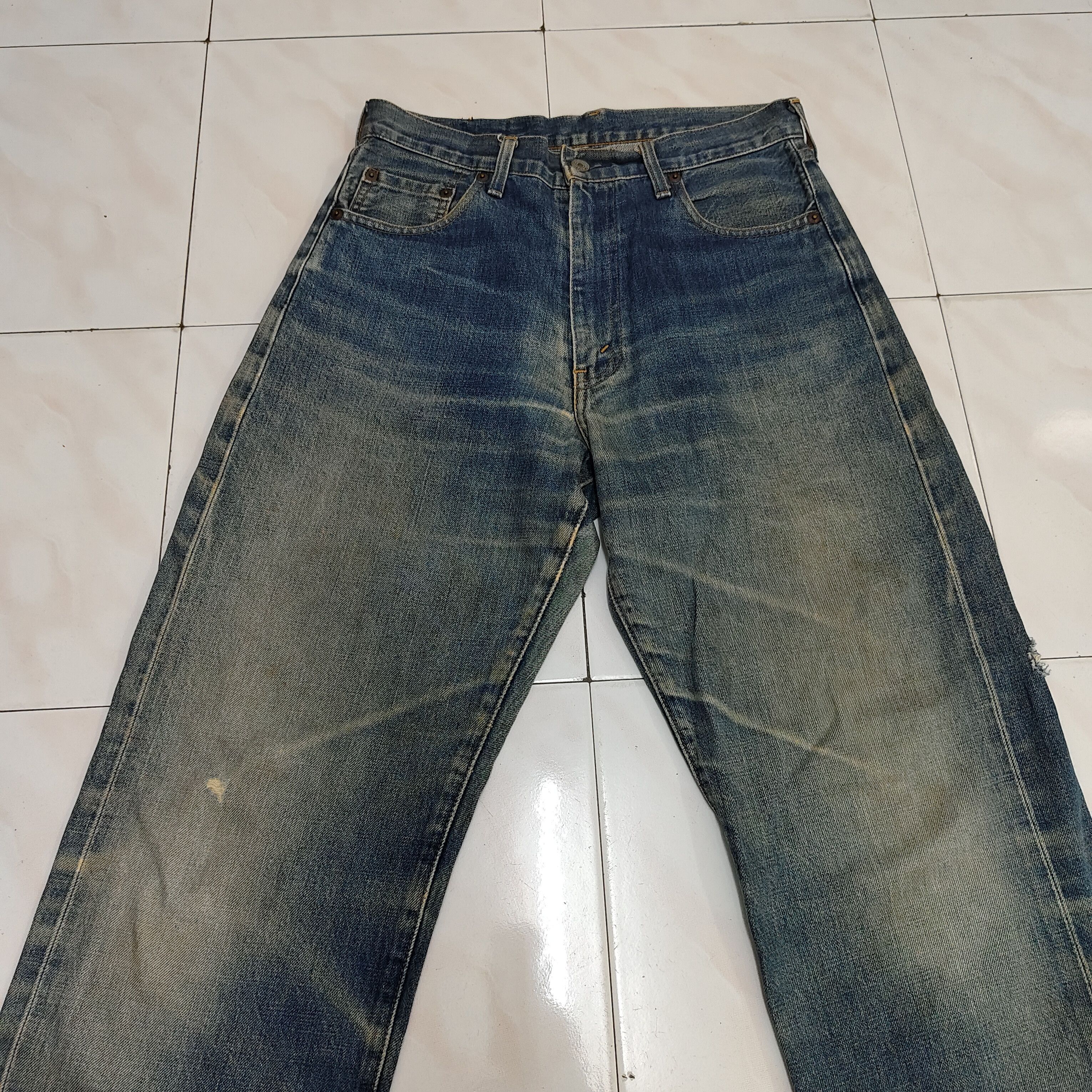 Levi's Vintage Levi's 504Z BigE Redline Selvedge Distressed Jean Size US 30 / EU 46 - 3 Thumbnail
