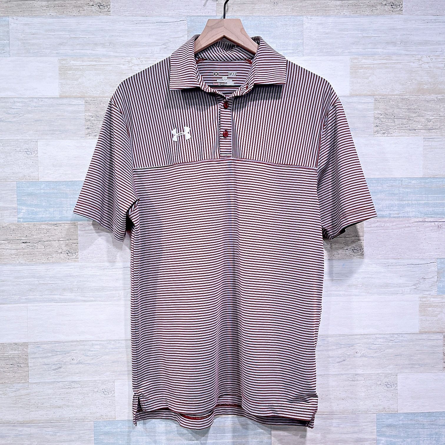 Under Armour Under Armour Performance Golf Polo Gray Red Stripe Mens S Size US S / EU 44-46 / 1 - 1 Thumbnail