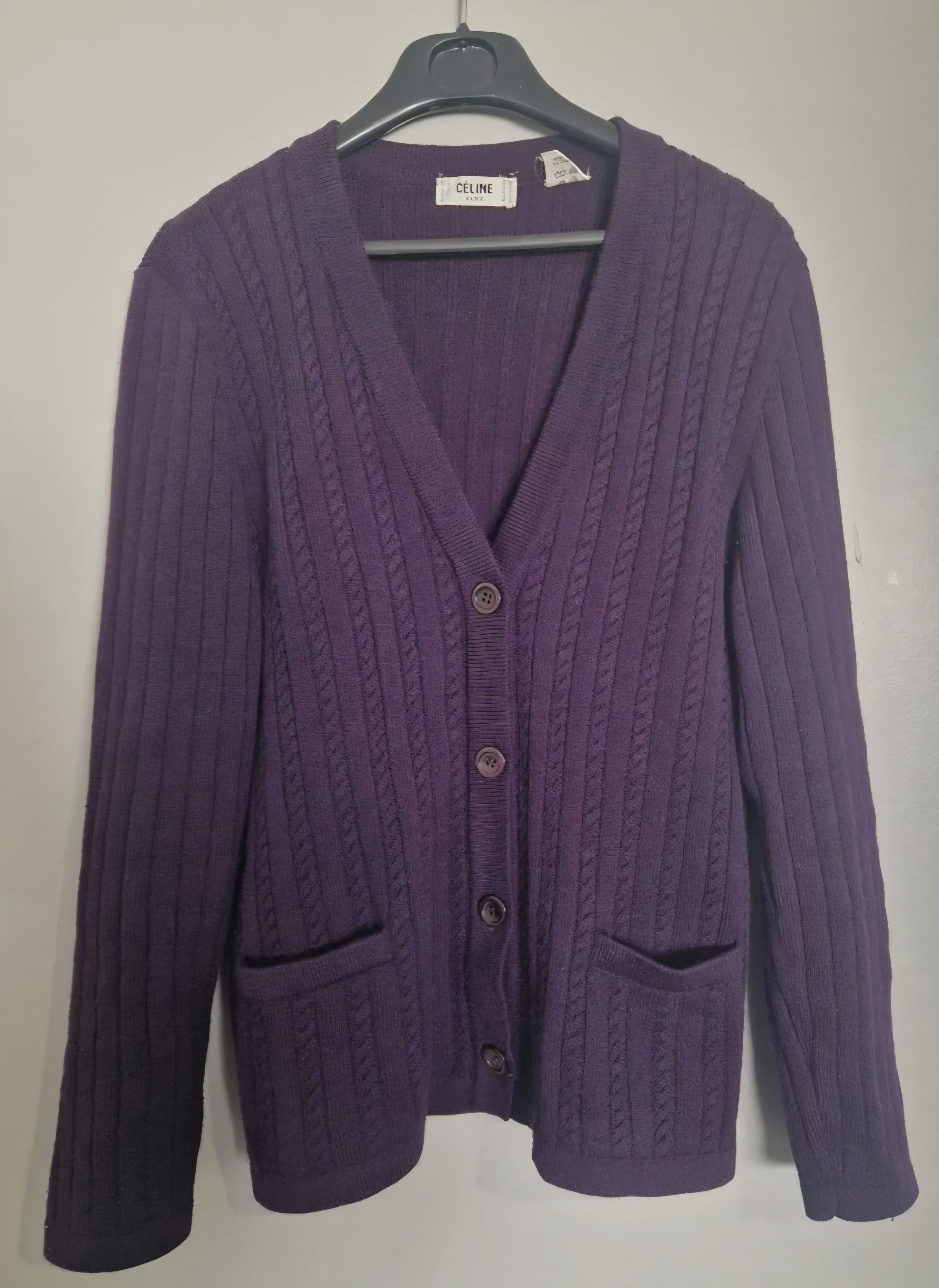 Celine Cardigan en wool. Vintage. Céline Size M / US 6-8 / IT 42-44 - 12 Thumbnail