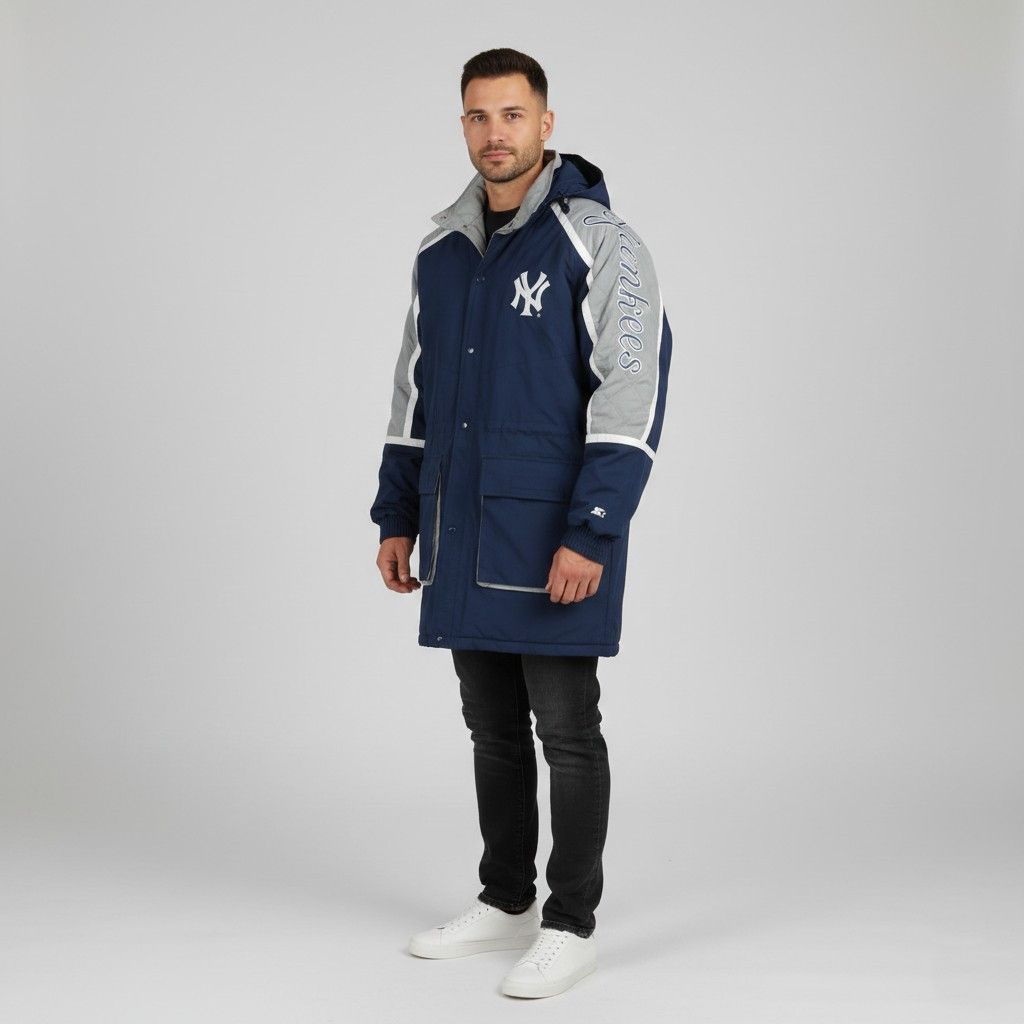 Starter STARTER New York Yankees Men M Jacket Navy Puffer 5465 Size US M / EU 48-50 / 2 - 1 Thumbnail