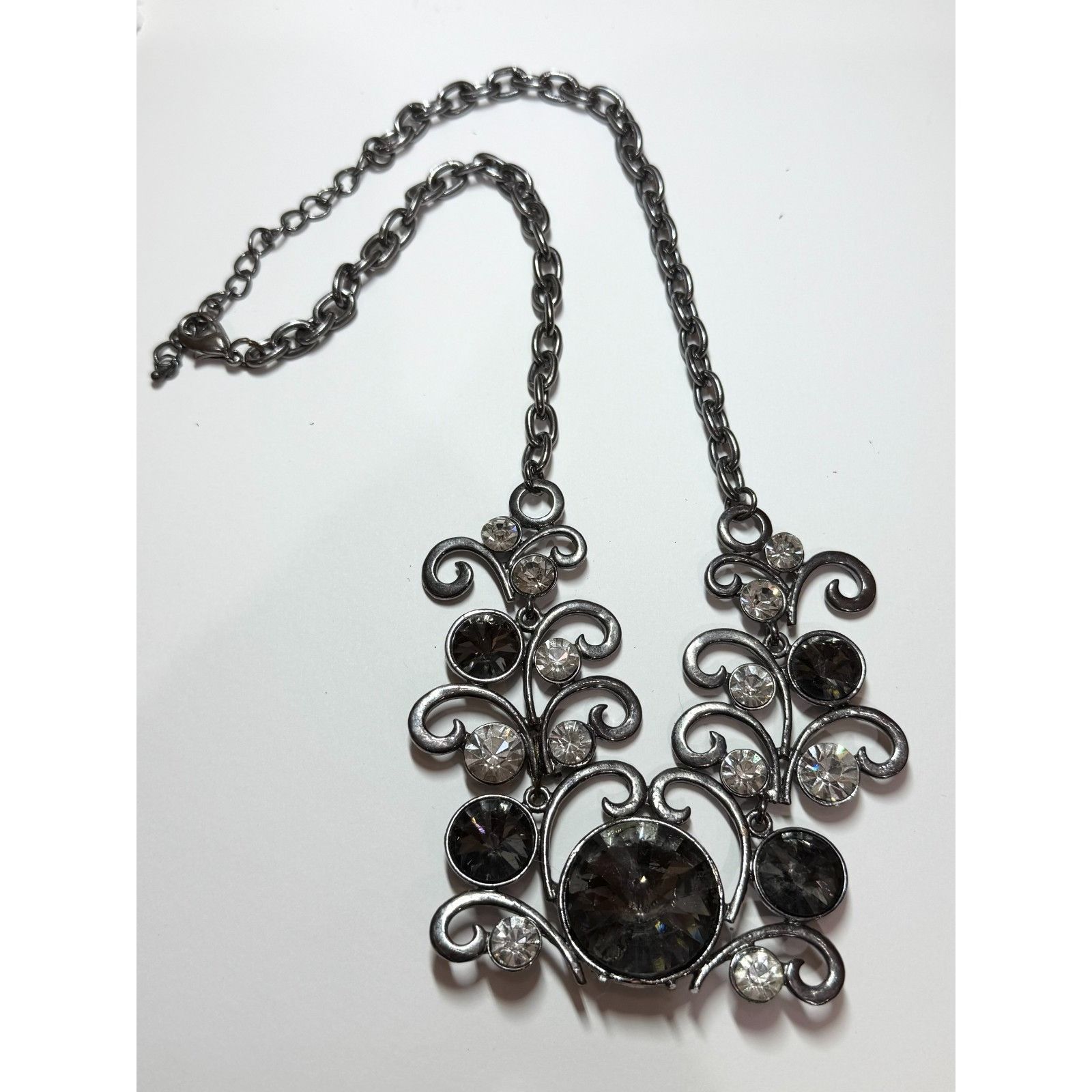 Other Large rhinestone hematite chain Pendant necklace Size ONE SIZE - 3 Thumbnail