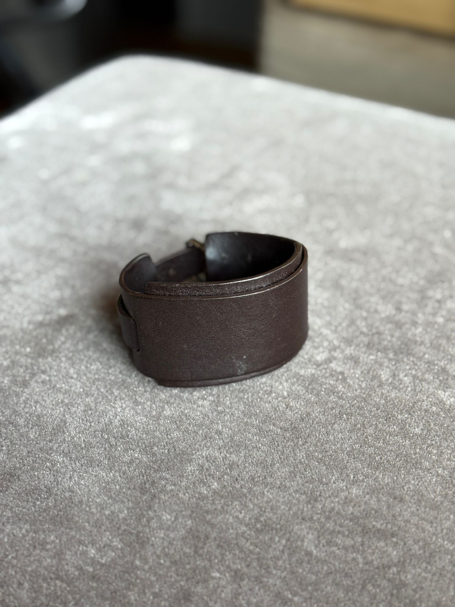 Lanvin Lanvin Wide Brown Leather Bracelet Size ONE SIZE - 1 Thumbnail