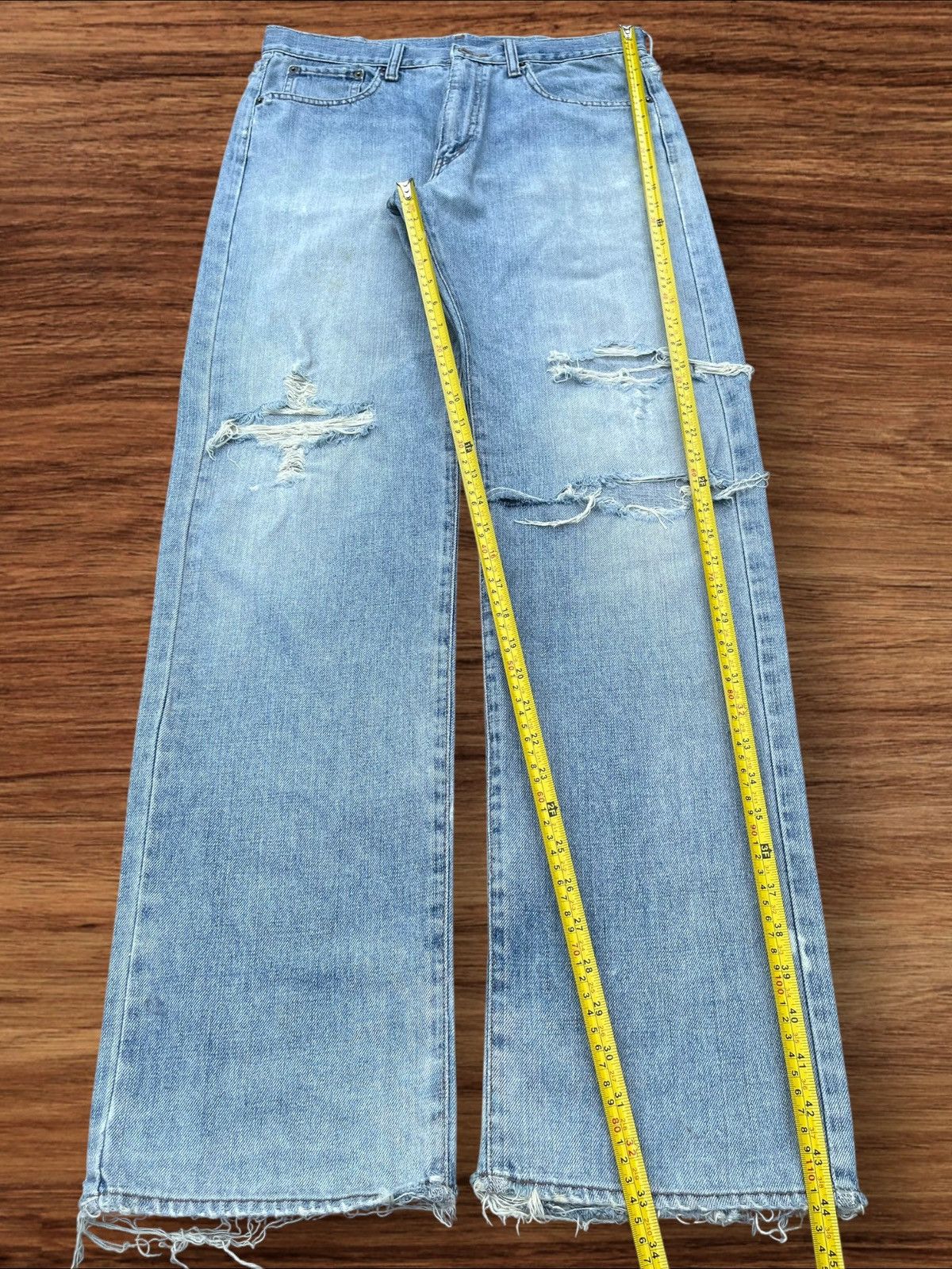 Hysteric Glamour Vintage Japanese Brand Blue Wash Distressed Frayed Leg Jeans Size US 32 / EU 48 - 7 Thumbnail
