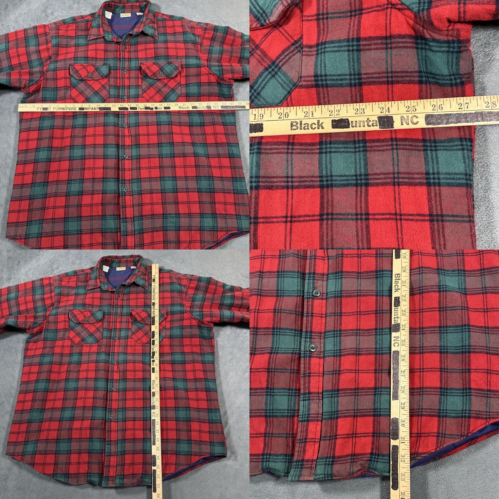 Vintage Vintage Yes L.L. Bean shirt Mens 2XL Tall VTG Big & Tall 2XLT Plaid Red Green Thinsulate Lined Flannel Shacket Button-Up Jacket Shirt Size US XXL / EU 58 / 5 - 8 Thumbnail