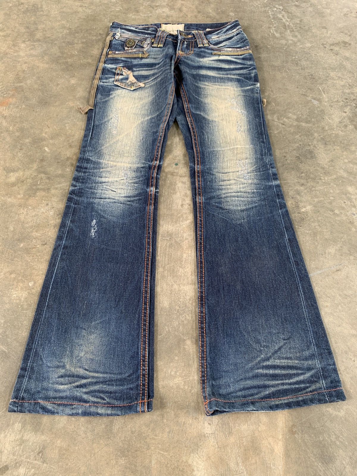Japanese Brand Lolita whiskered boot cut flare jeans Size 28" / US 6 / IT 42 - 1 Thumbnail