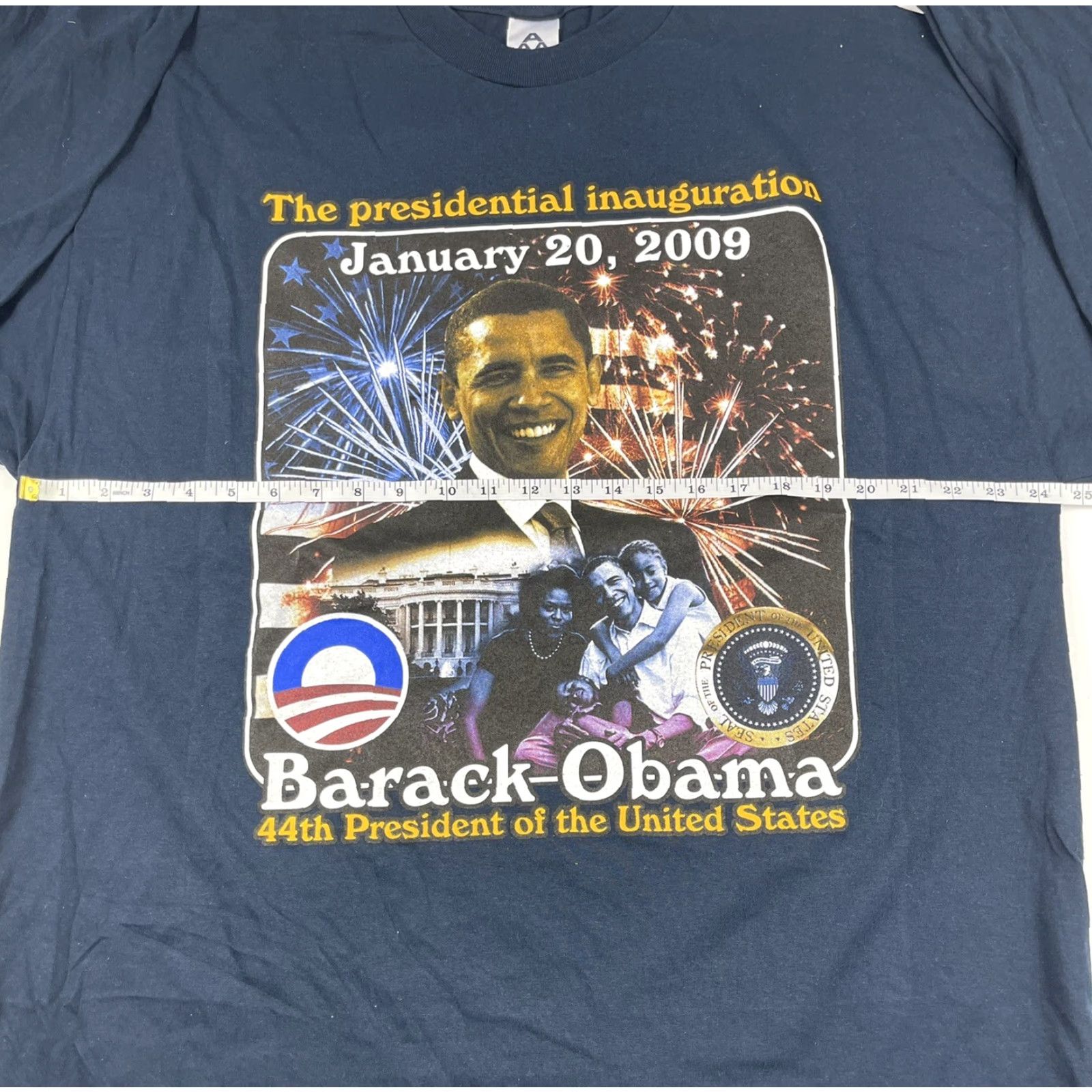Vintage Barack Obama 2009 Inauguration Long Sleeve Shirt Unisex Adult 2XL Blue Graphic Cotton USA Size US XXL / EU 58 / 5 - 5 Thumbnail