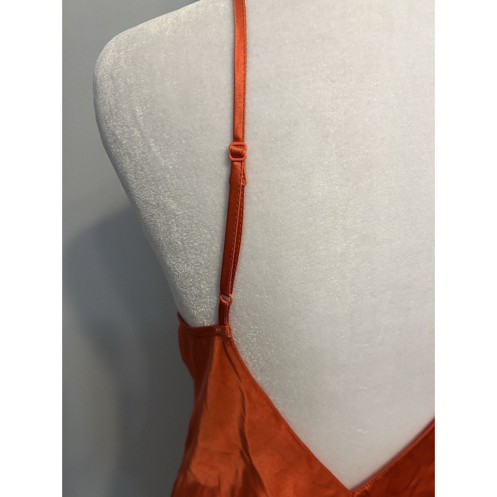 Victoria's Secret Victoria's Secret 100% Silk Slip Dress ORANGE Nightgown L Size ONE SIZE - 11 Thumbnail