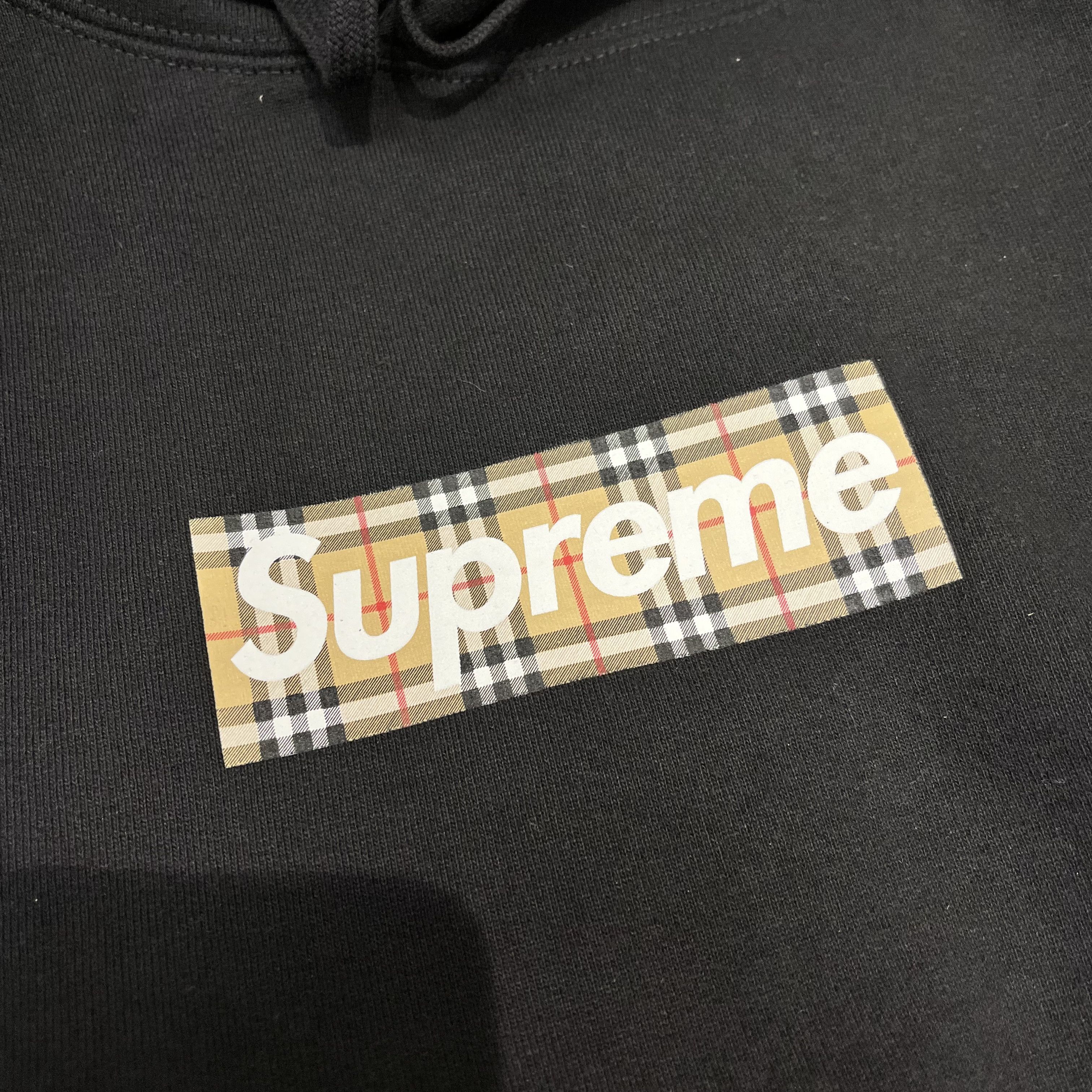 Burberry × Supreme Burberry x Supreme Box Logo Hoodie Black Size US M / EU 48-50 / 2 - 3 Thumbnail