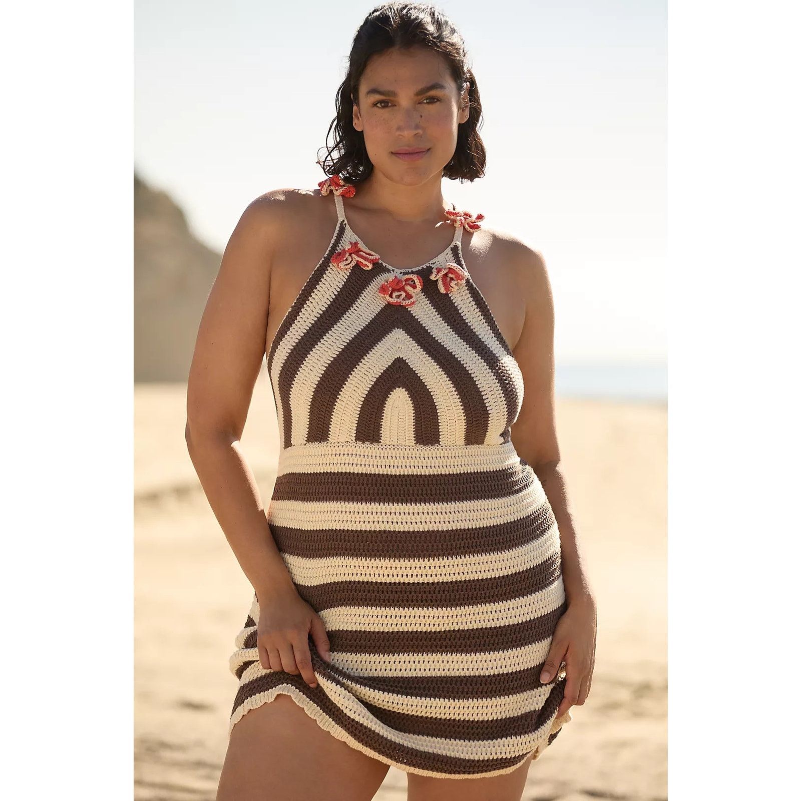 Anthropologie NWT Crochet Halter Mini Dress by Celandine $128 SMALL Size S / US 4 / IT 40 - 4 Thumbnail