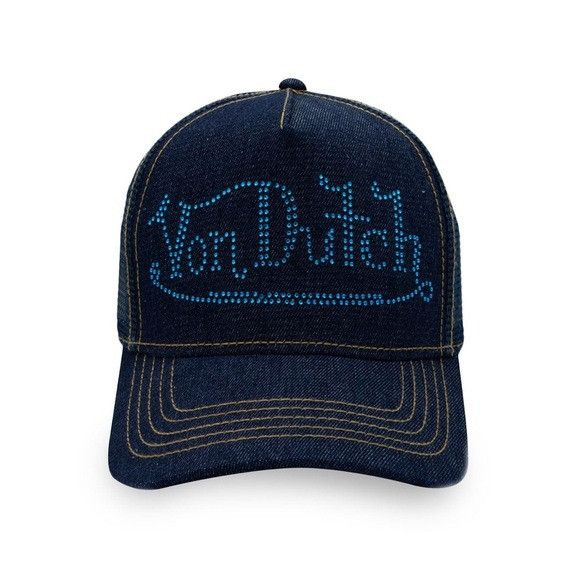 Designer × Von Dutch NWT VON DUTCH DARK STONE DENIM TRUCKER HAT Size 26 - 1 Thumbnail
