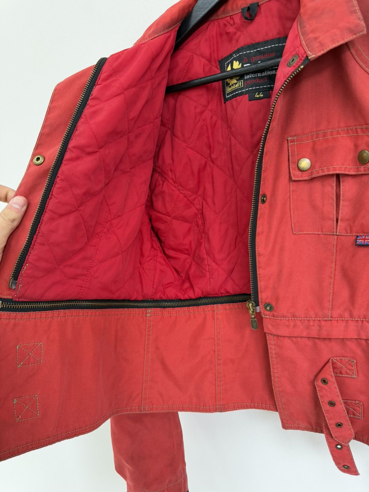 Belstaff Belstaff Wax Womens Red Gangster Biker Motorcycle Jacket Size S / US 4 / IT 40 - 13 Thumbnail