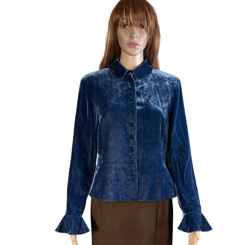 Ralph Lauren Ralph Lauren Silk Blend Velvet Teal Jacket Size 14 Petite Size XL / US 12-14 / IT 48-50 - 1 Thumbnail