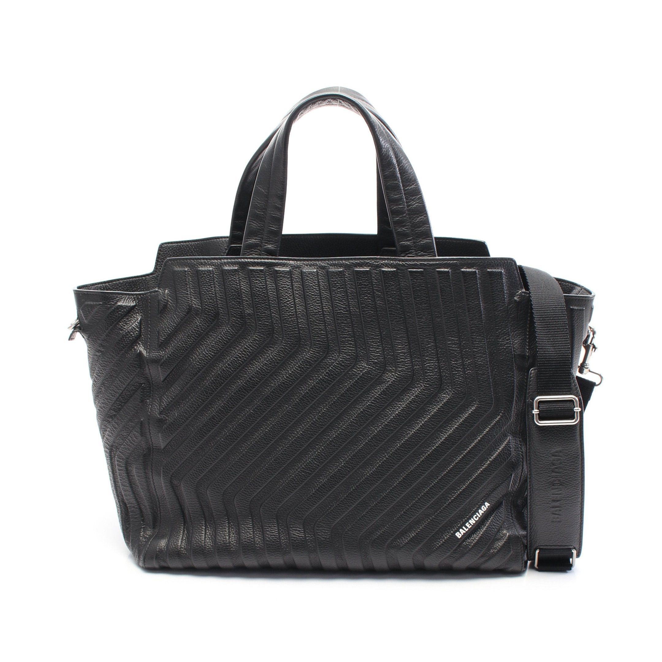 Balenciaga Balenciaga Car East-West Handbag Tote Bag Leather Black Size ONE SIZE - 1 Thumbnail