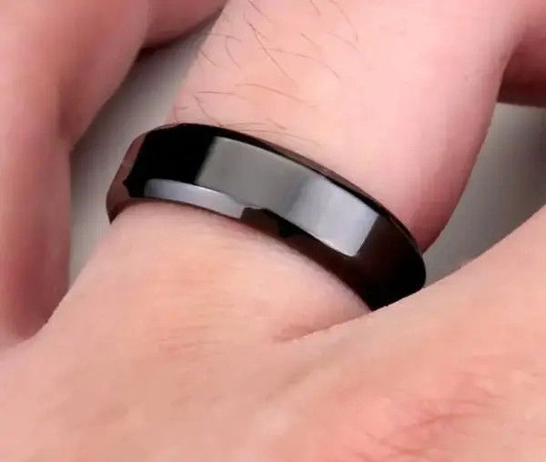 Designer Black Stainless Steel Weeding Ring Size ONE SIZE - 4 Thumbnail