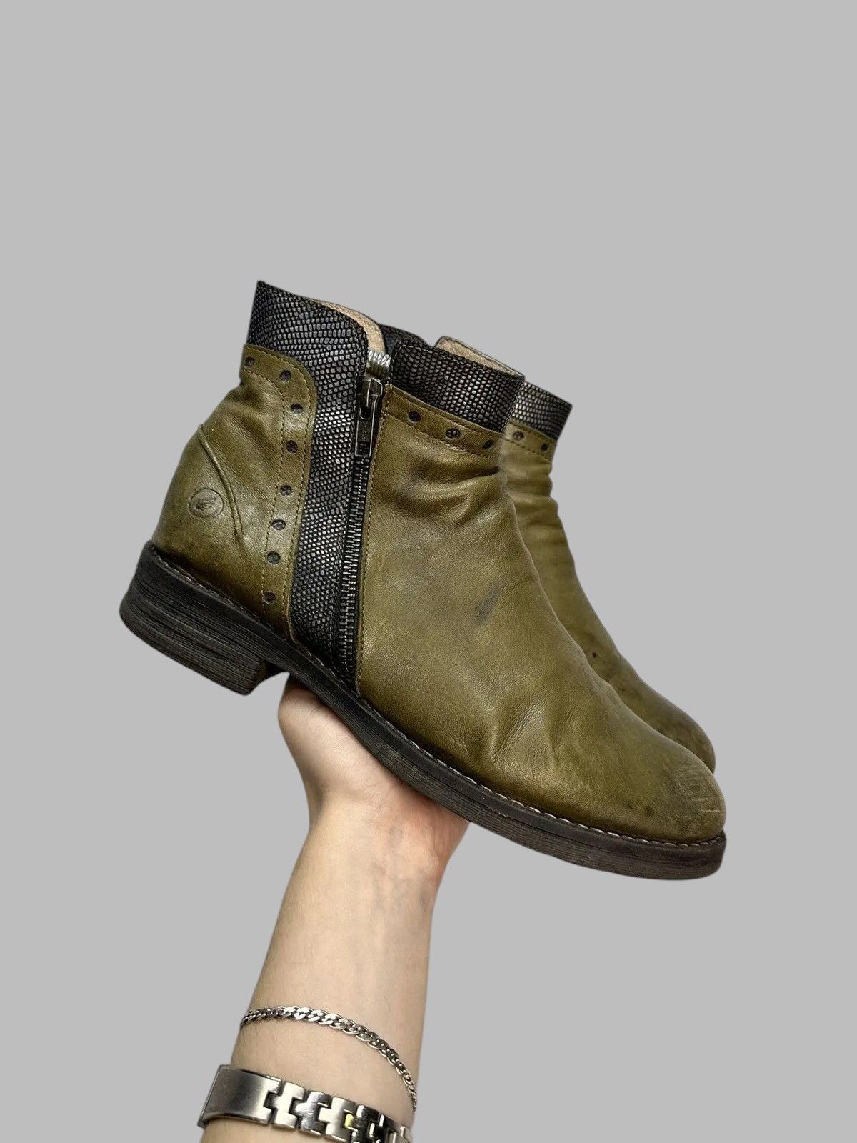 Issey Miyake Rick Owens Inspired Vintage Italian Leather Biker Boots AS98 Size US 9 / IT 39 - 1 Thumbnail