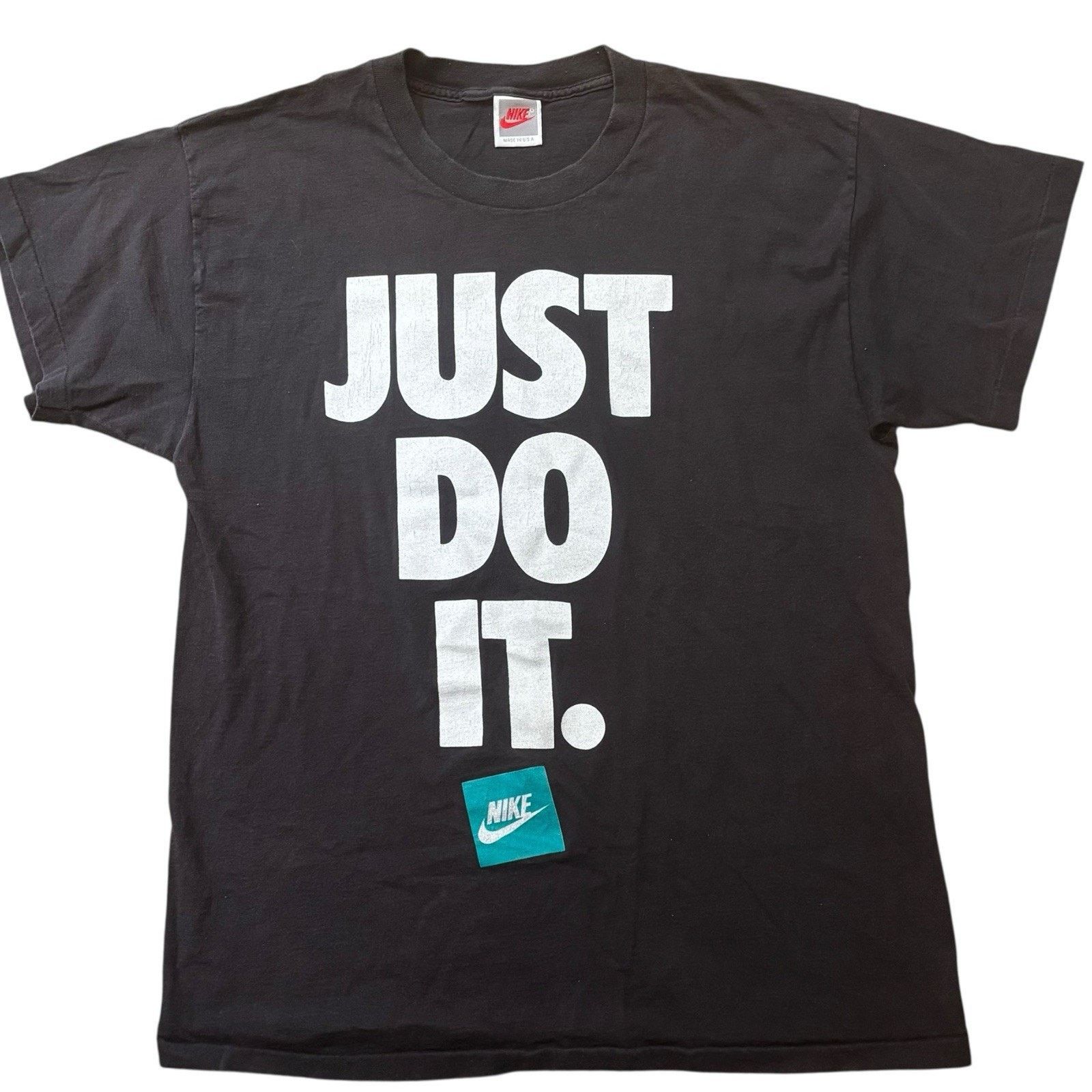 Nike 90s Nike Gray Tag JUST DO IT Tee Single Stitch Black Large* Size US L / EU 52-54 / 3 - 1 Thumbnail