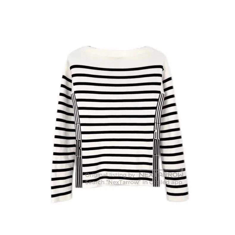 Dior Dior Black and white striped knitted long sleeves Size XS / US 0-2 / IT 36-38 - 2 Thumbnail