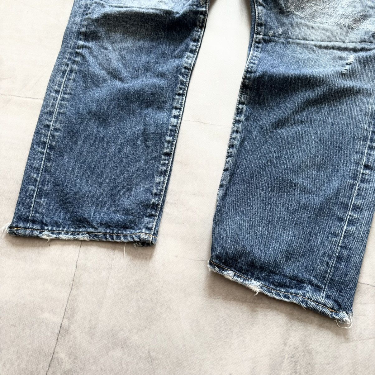 Samurai Jeans Archive Japan Moussy Distressed Trashed Blue Jeans Y2K Size US 31 - 3 Thumbnail