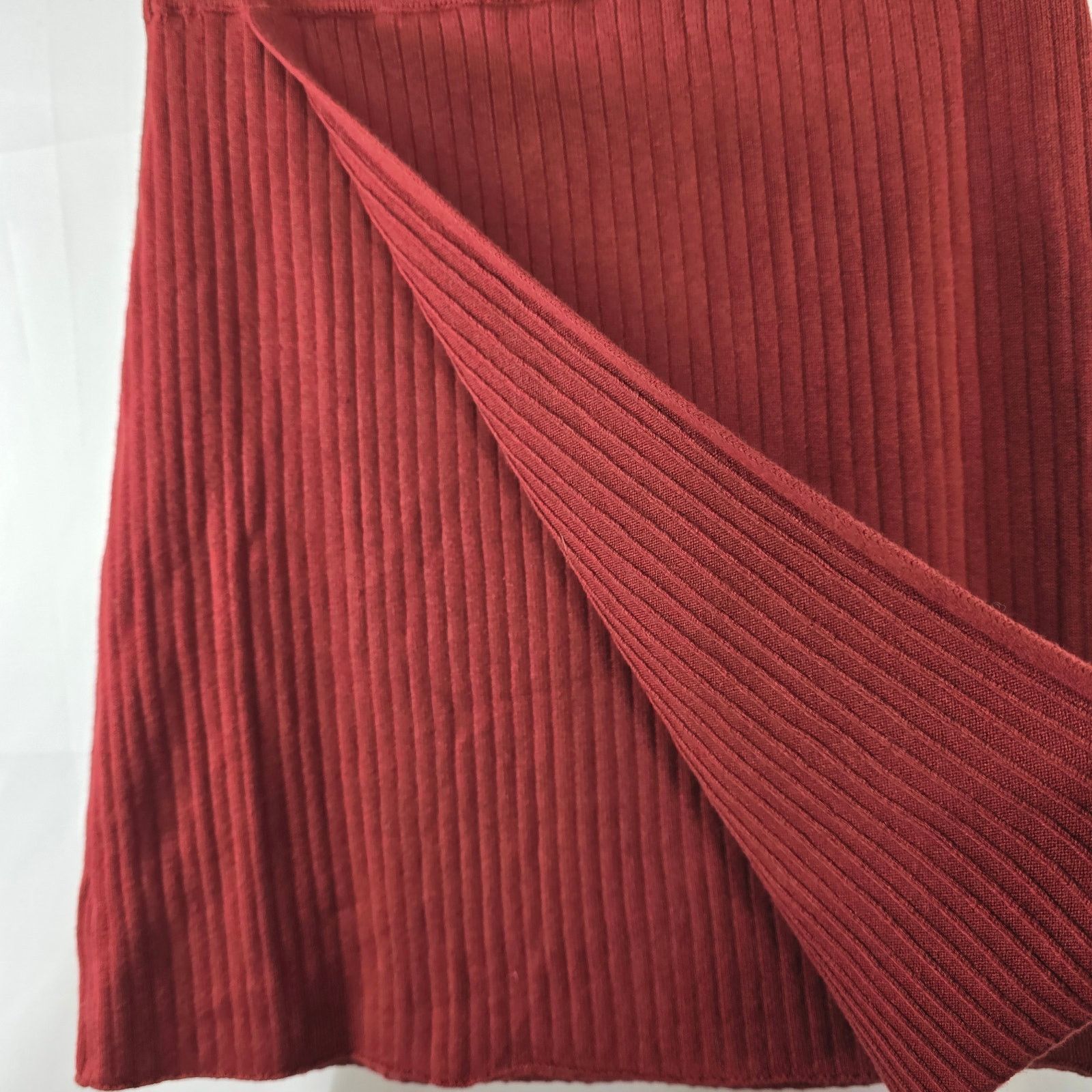 Free People Free People Wine Faux Wrap Ribbed Knit Skirt Size Medium NWT Size 24" / US 00 / IT 34 - 5 Thumbnail