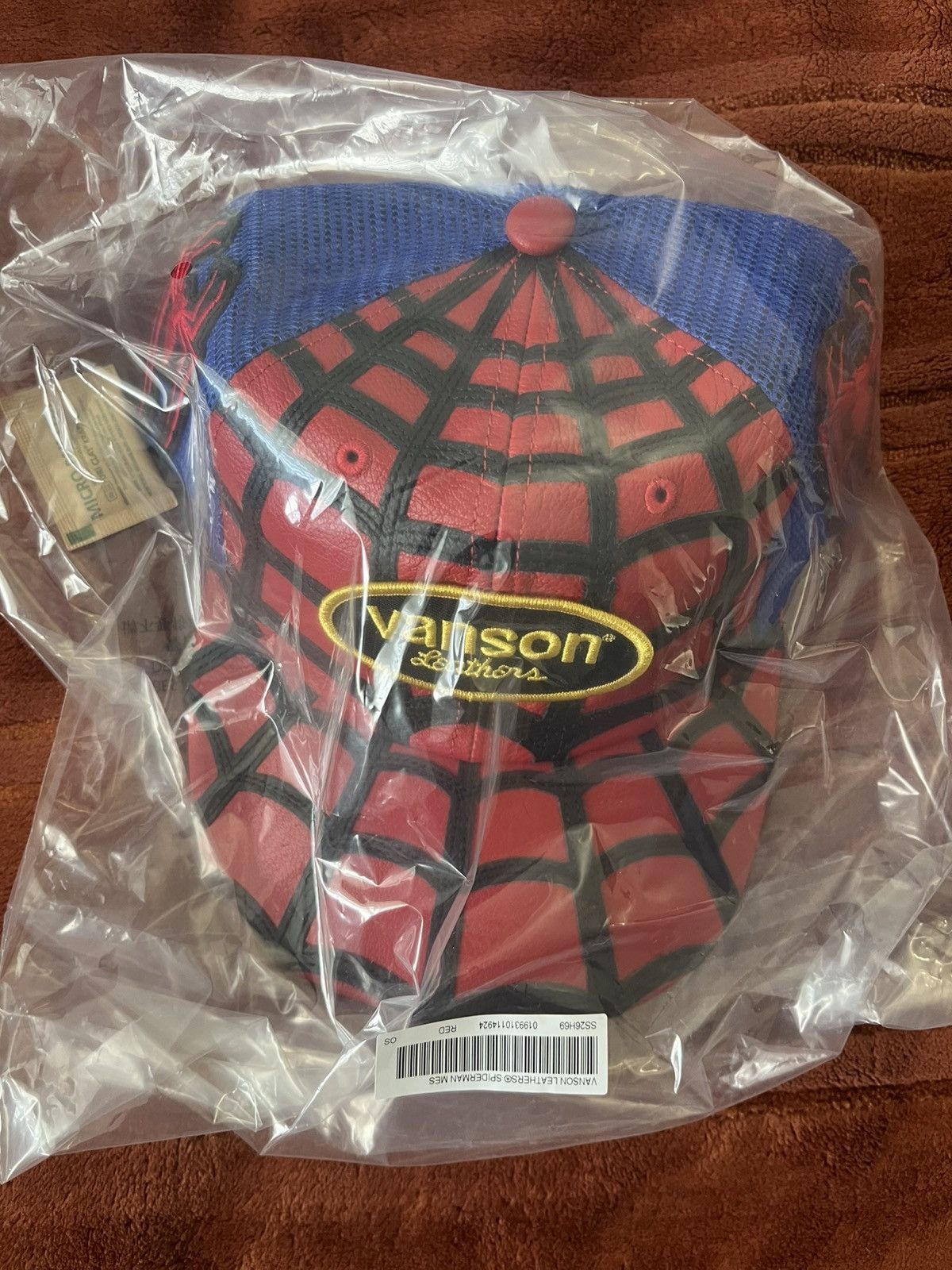 Supreme Supreme Vanson Leathers Spider-Man Mesh Back 6-Panel Hat