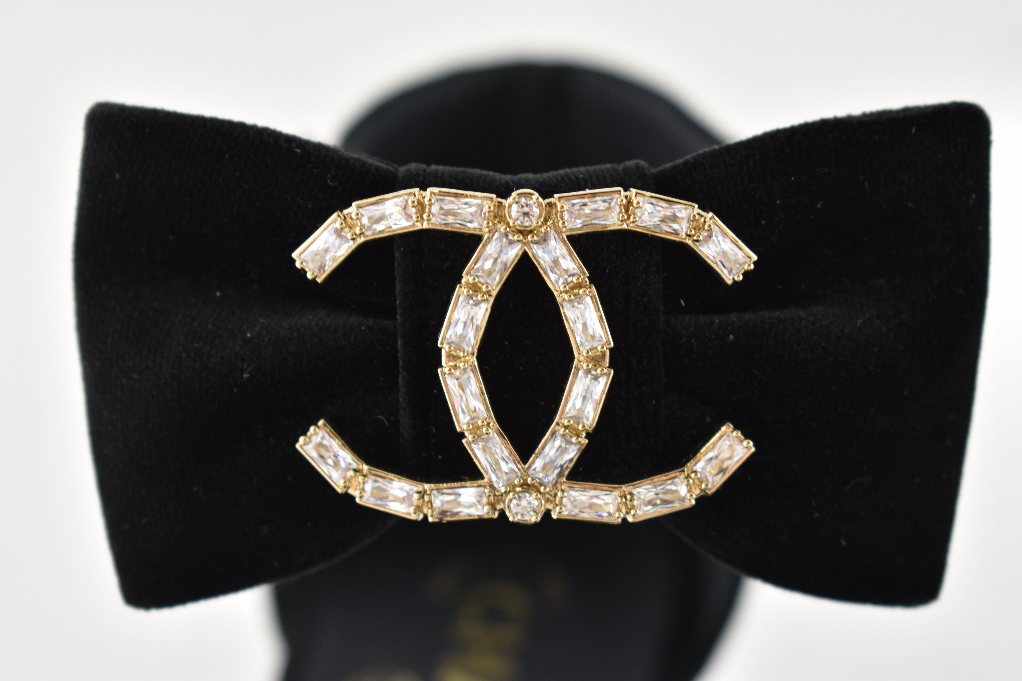 Chanel Chanel 24K Velvet Bow Crystal CC Ankle Strap Heel Pump 42 Size US 12 / IT 42 - 12 Thumbnail