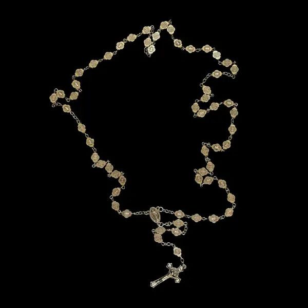 VIBE Saint Benedict Rosary Necklace Chain Catholic Church Jesus Size ONE SIZE - 4 Thumbnail