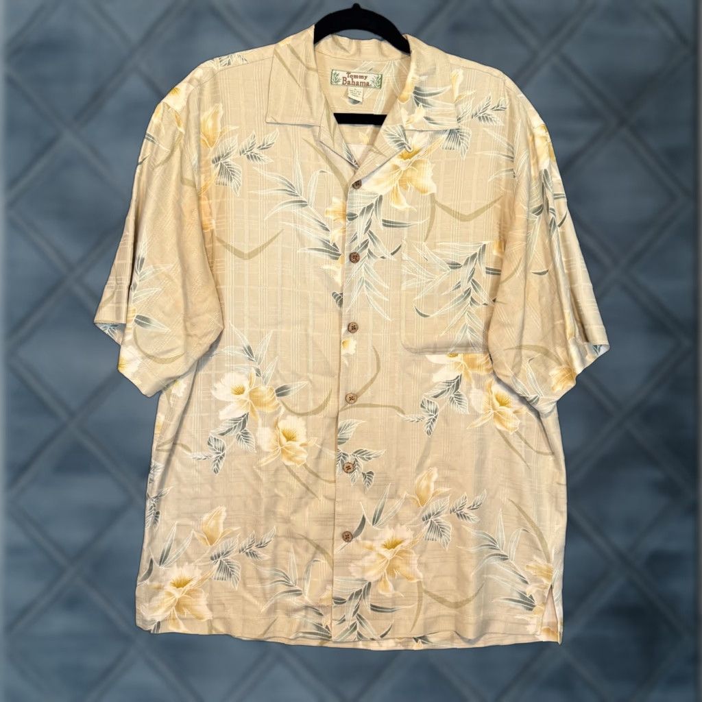 Tommy Bahama Tommy Bahama Shirt Mens Small Yellow Silk Short Sleeve Button-Up Floral Hawaiian Size US S / EU 44-46 / 1 - 1 Thumbnail