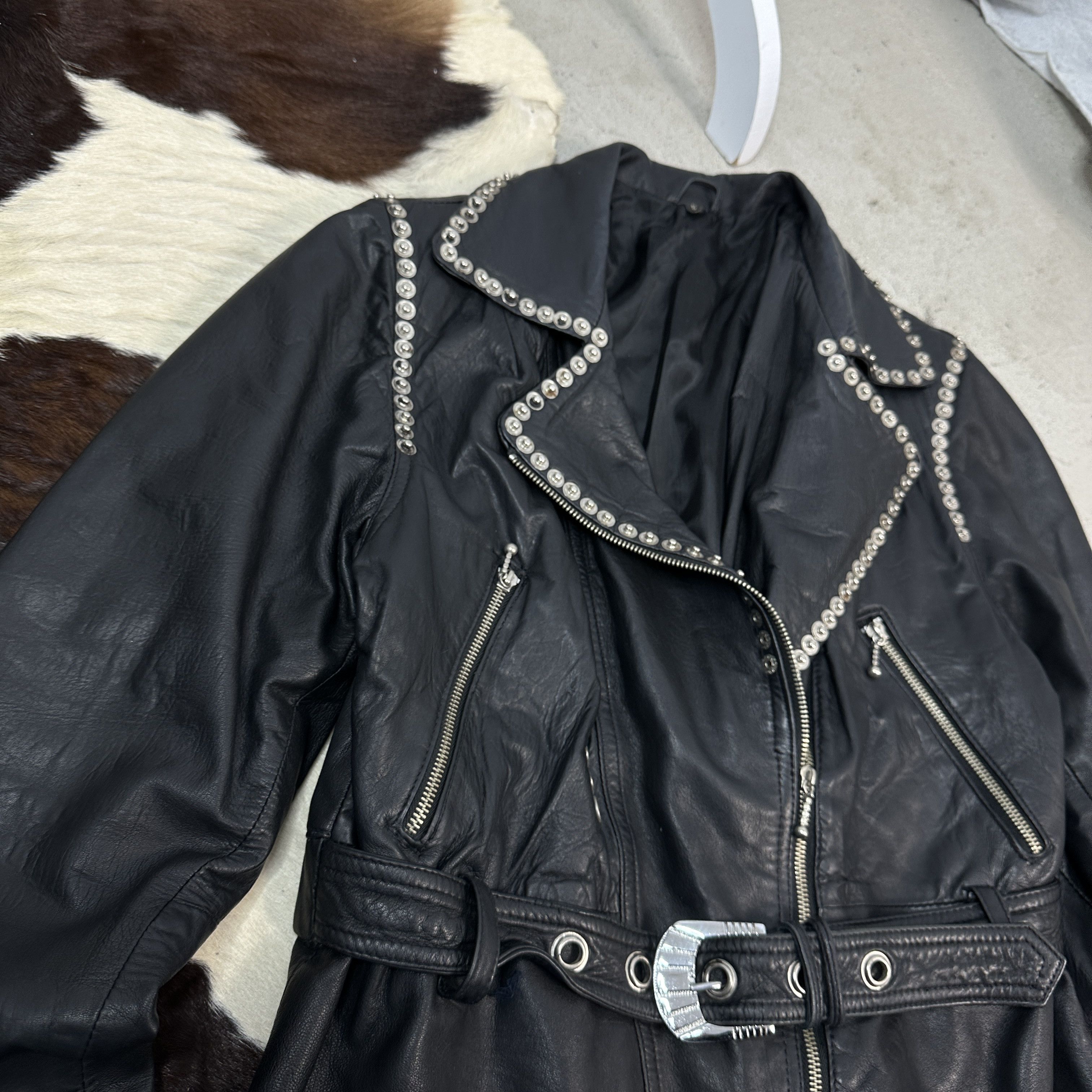 Vintage Vintage Moto Grunge Y2K Biker Studded Leather Jacket Size S / US 4 / IT 40 - 2 Thumbnail
