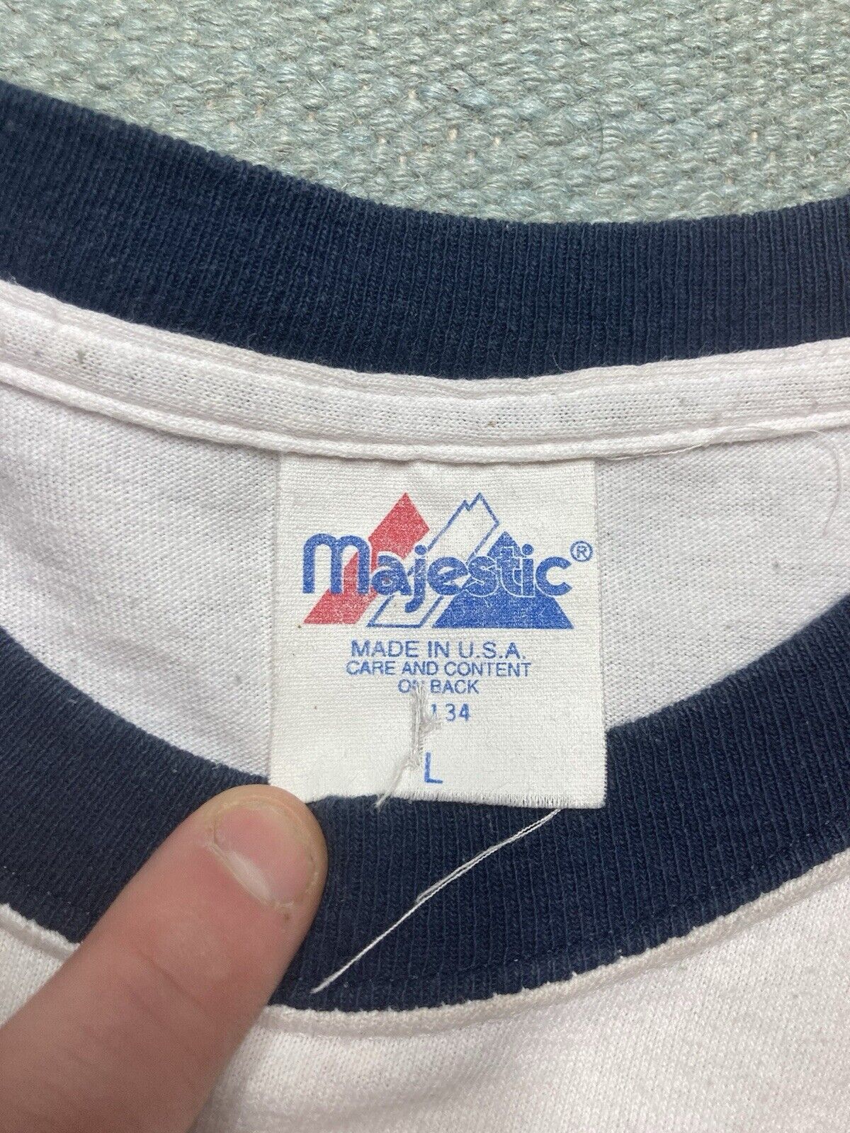 Majestic × Vintage ringer t shirt UNC university of North Carolina Tar Heels L Size US L / EU 52-54 / 3 - 6 Thumbnail