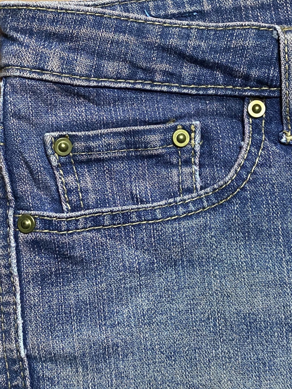 Hypebeast Japanese Brand 90’s Vibe Rue de France Fade Blue Flare Jeans Size US 29 - 10 Thumbnail