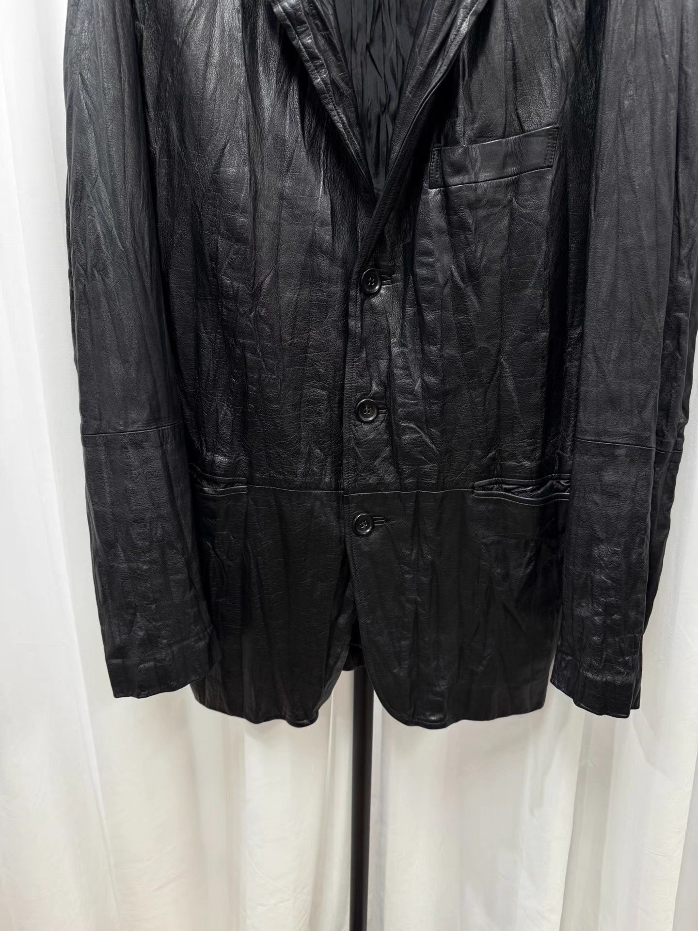 Issey Miyake ISSEY MIYAKE Leather Pleated Oversized Jacket K20 Size US L / EU 52-54 / 3 - 4 Thumbnail