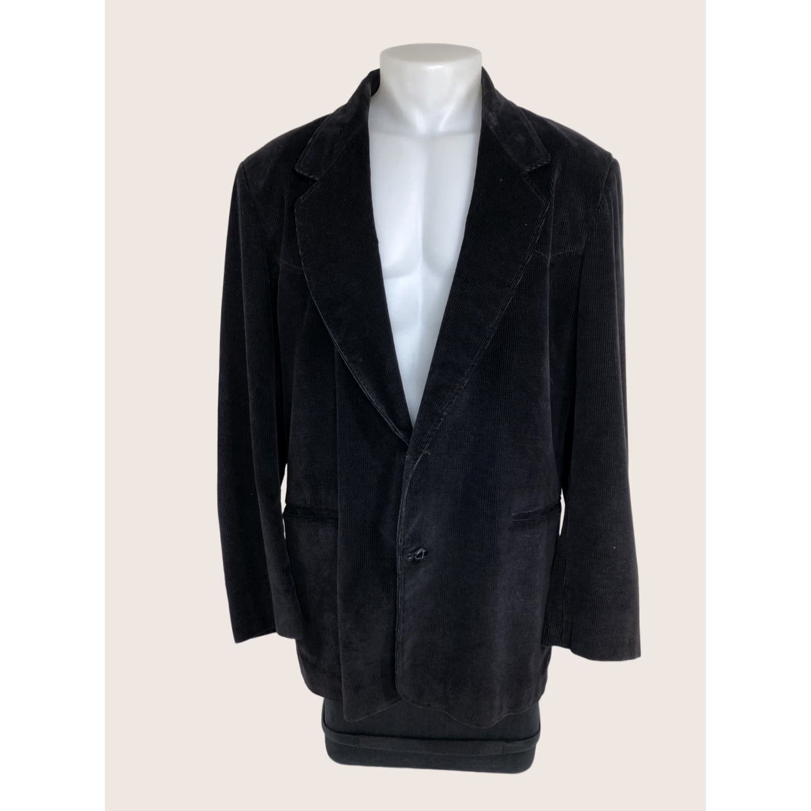 Vintage Pioneer Wear Corduroy Mens Jacket Blazer Western Elbow Patch 48 Black Vintage JE Size 48R - 1 Thumbnail