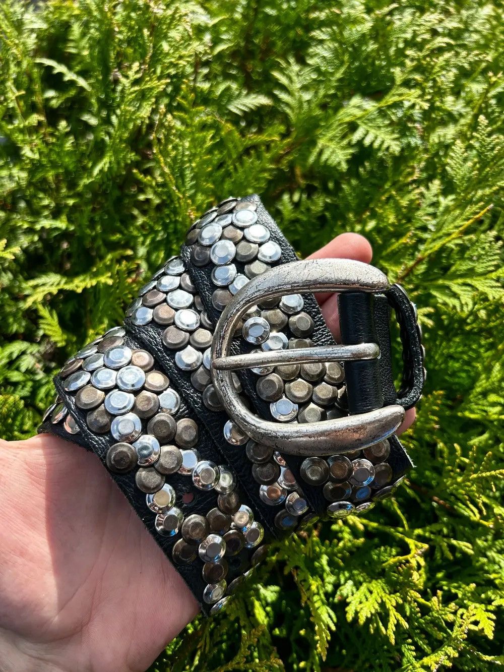 B.B. Simon × Hysteric Glamour VTG CHROME HEARTS STYLE HEAVY LEATHER METAL BELT Size ONE SIZE - 2 Thumbnail