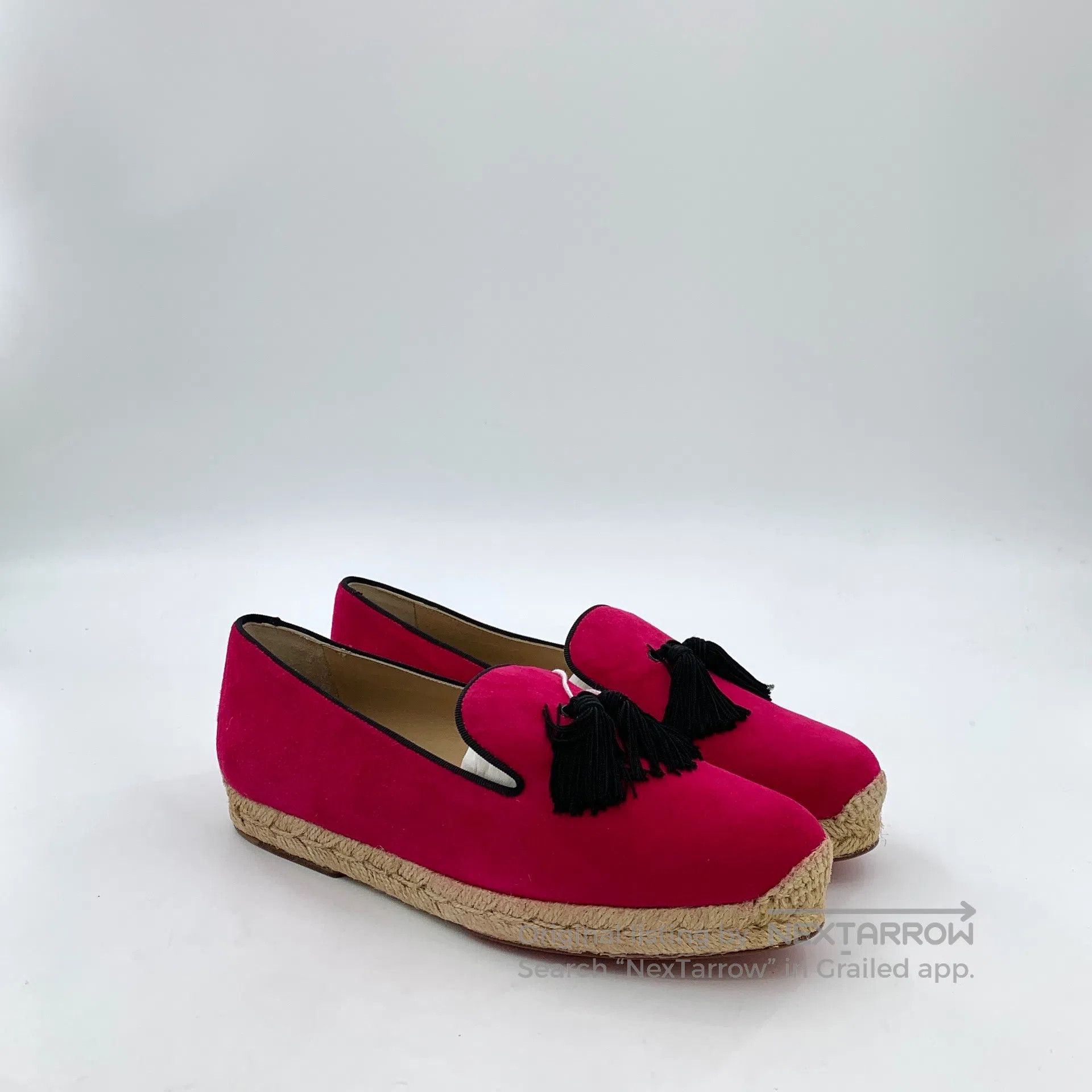 Christian Louboutin Christian Louboutin Fuchsia fringe woven casual flat fishe Size US 6.5 / IT 36.5 - 2 Thumbnail