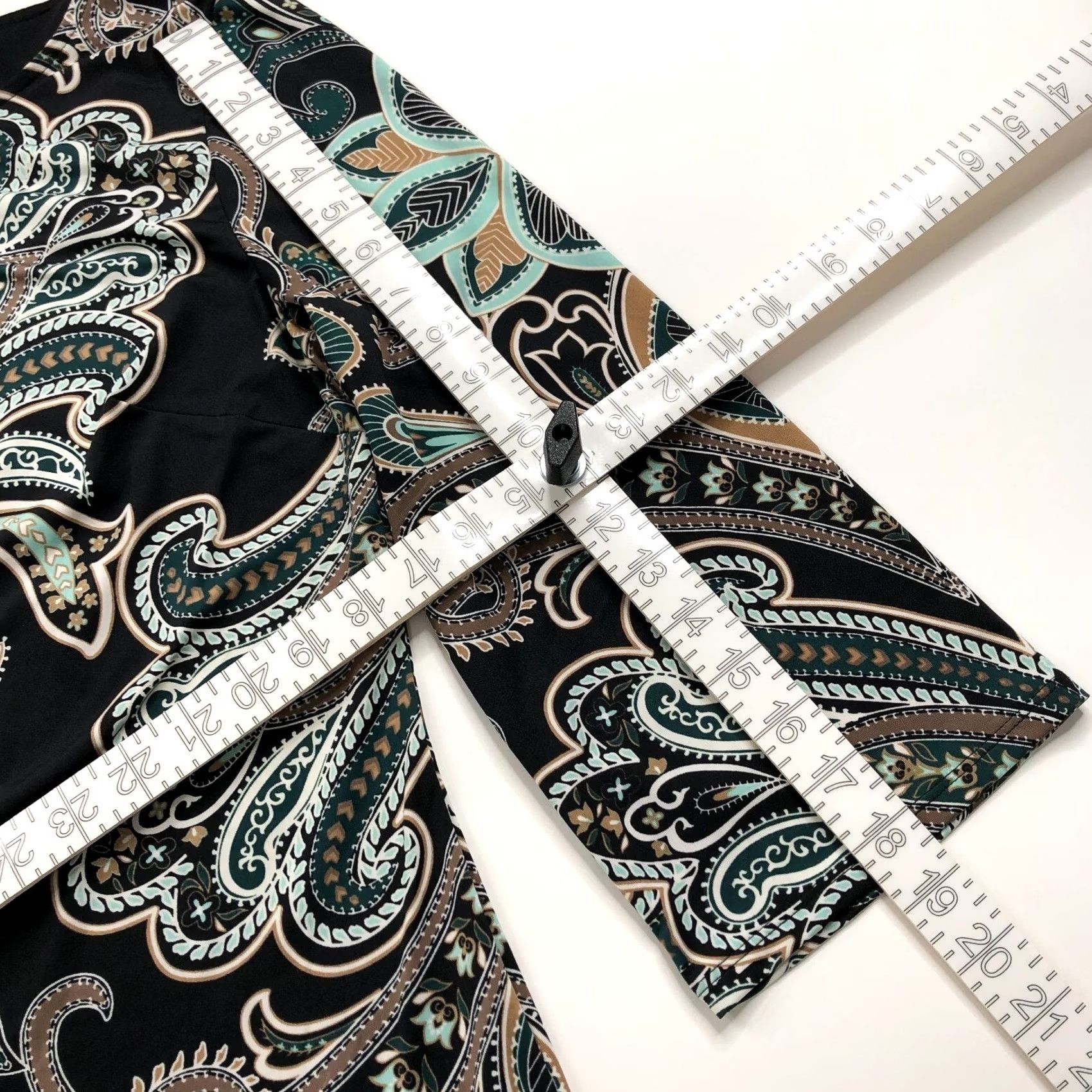 Vintage INC International Concepts Bohemian Tunic Dress Black Paisley Large MINT Size L / US 10 / IT 46 - 6 Thumbnail