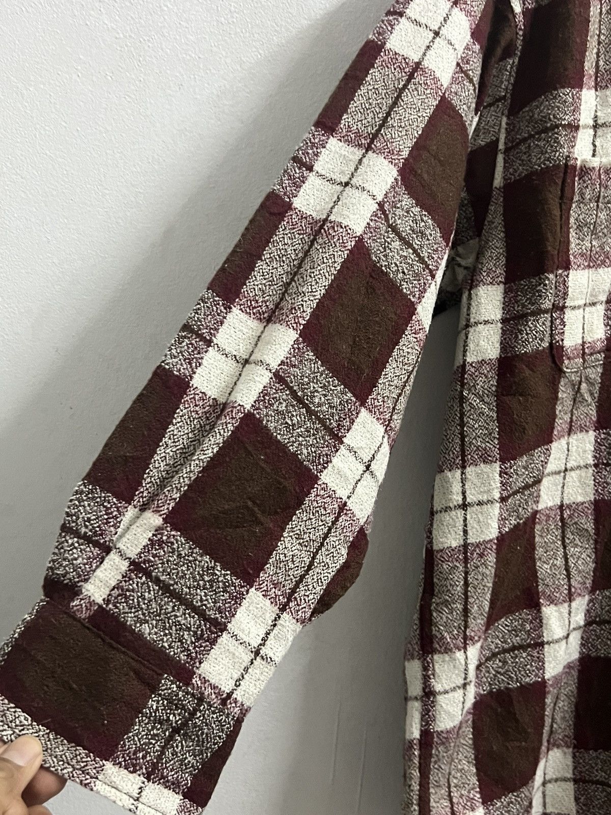 Rover mini flannel button up brown check