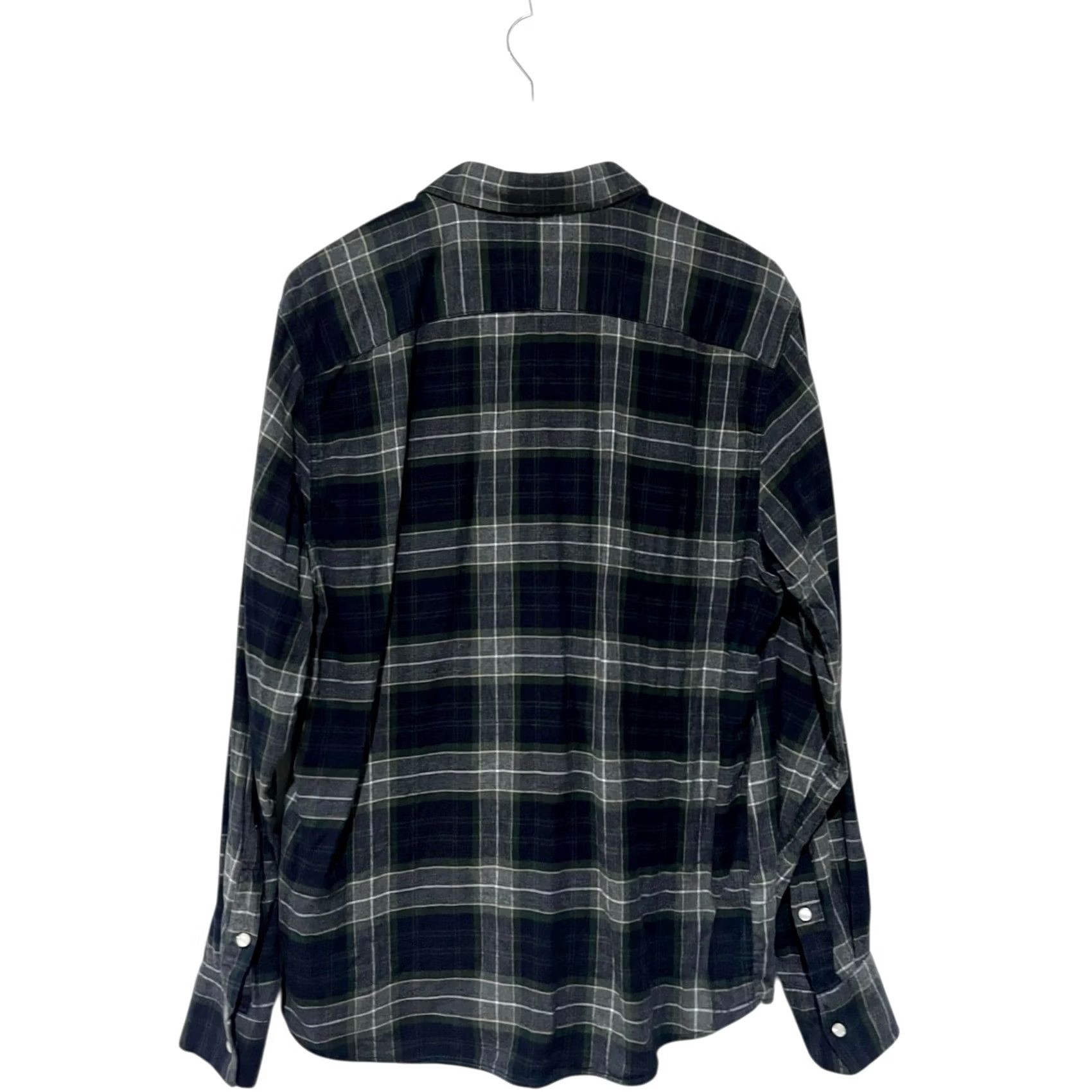 UNTUCKit UNTUCKit Pearl Snap Flannel Plaid Shirt Mens L 100% Cotton Blue Gray Green Size US L / EU 52-54 / 3 - 3 Thumbnail
