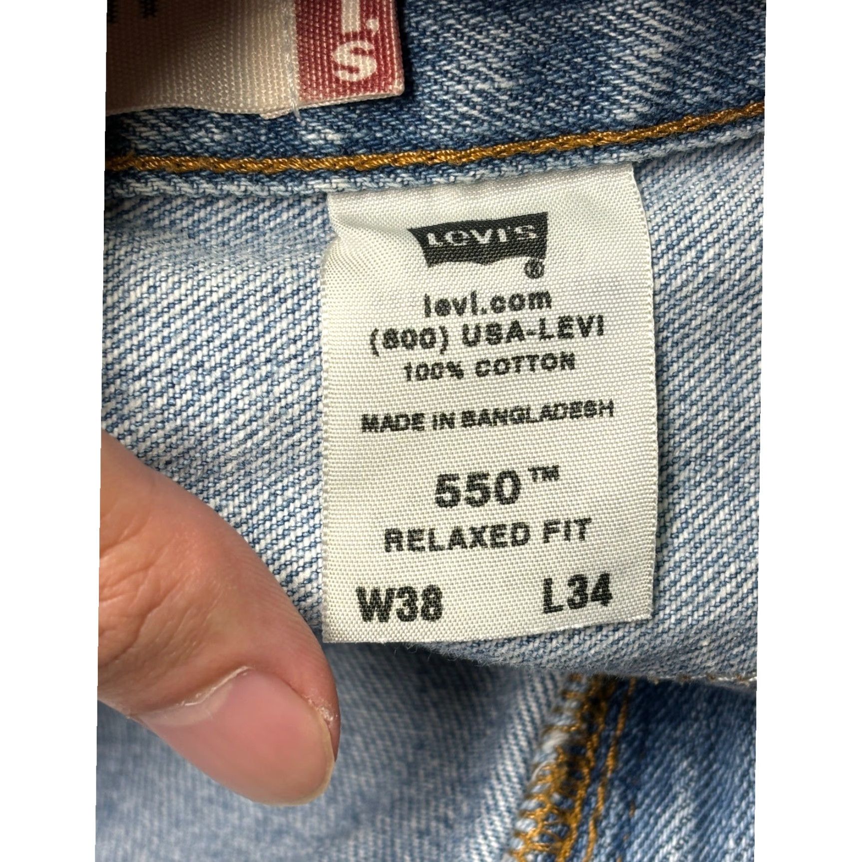 Levi's Levi's 550 Jeans Relaxed Fit Light Wash Mens 38x34 Jeans Cotton Denim Stretch Relaxed Straight Blue 38 Mens Regular 34 Inseam Size US 38 / EU 54 - 6 Thumbnail