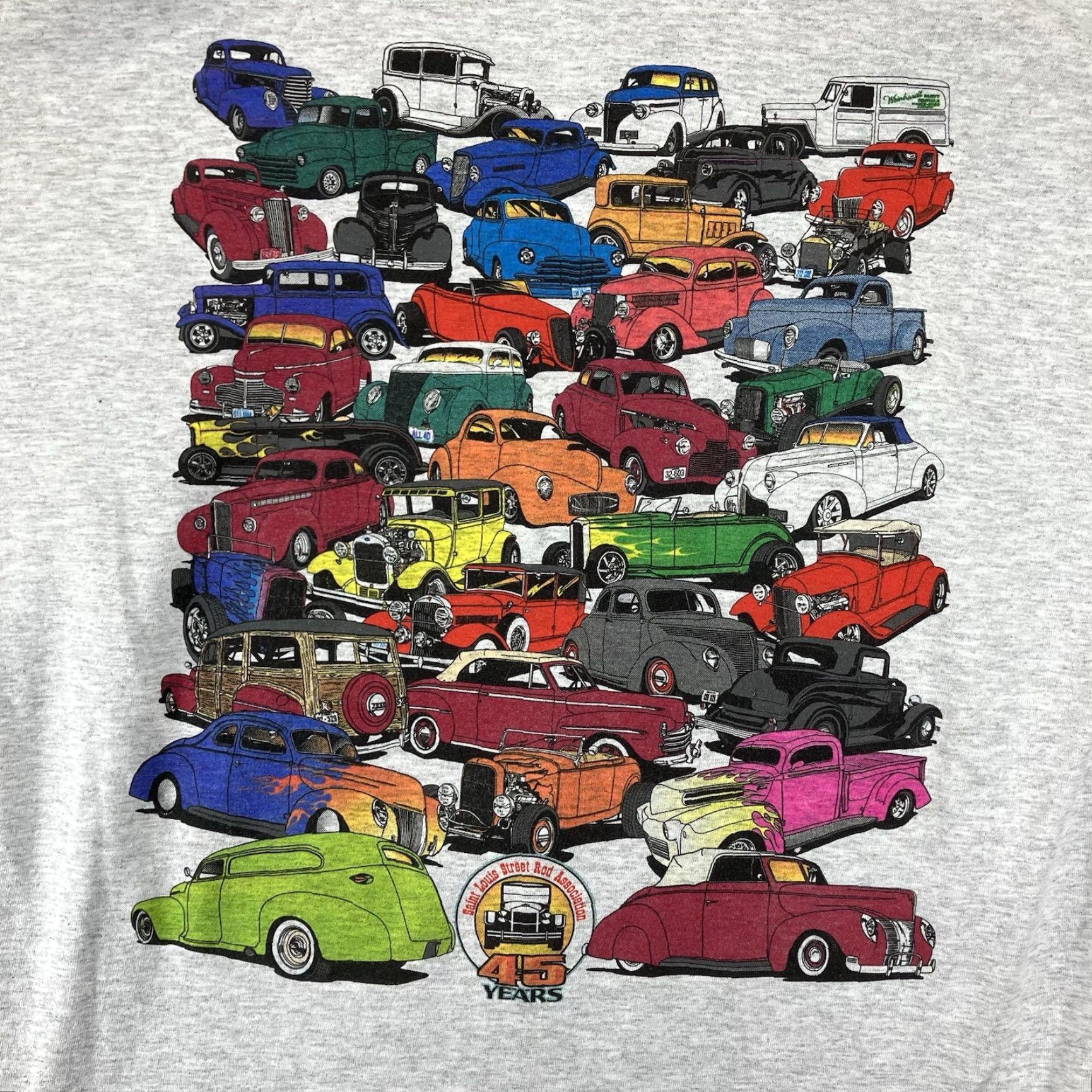 Jerzees Mens JERZEES T-Shirt Large St. Louis Street Rod Association's 2016 Logo Gray Cotton Polyester Crew Neck Short Sleeve Casual Size US L / EU 52-54 / 3 - 4 Thumbnail