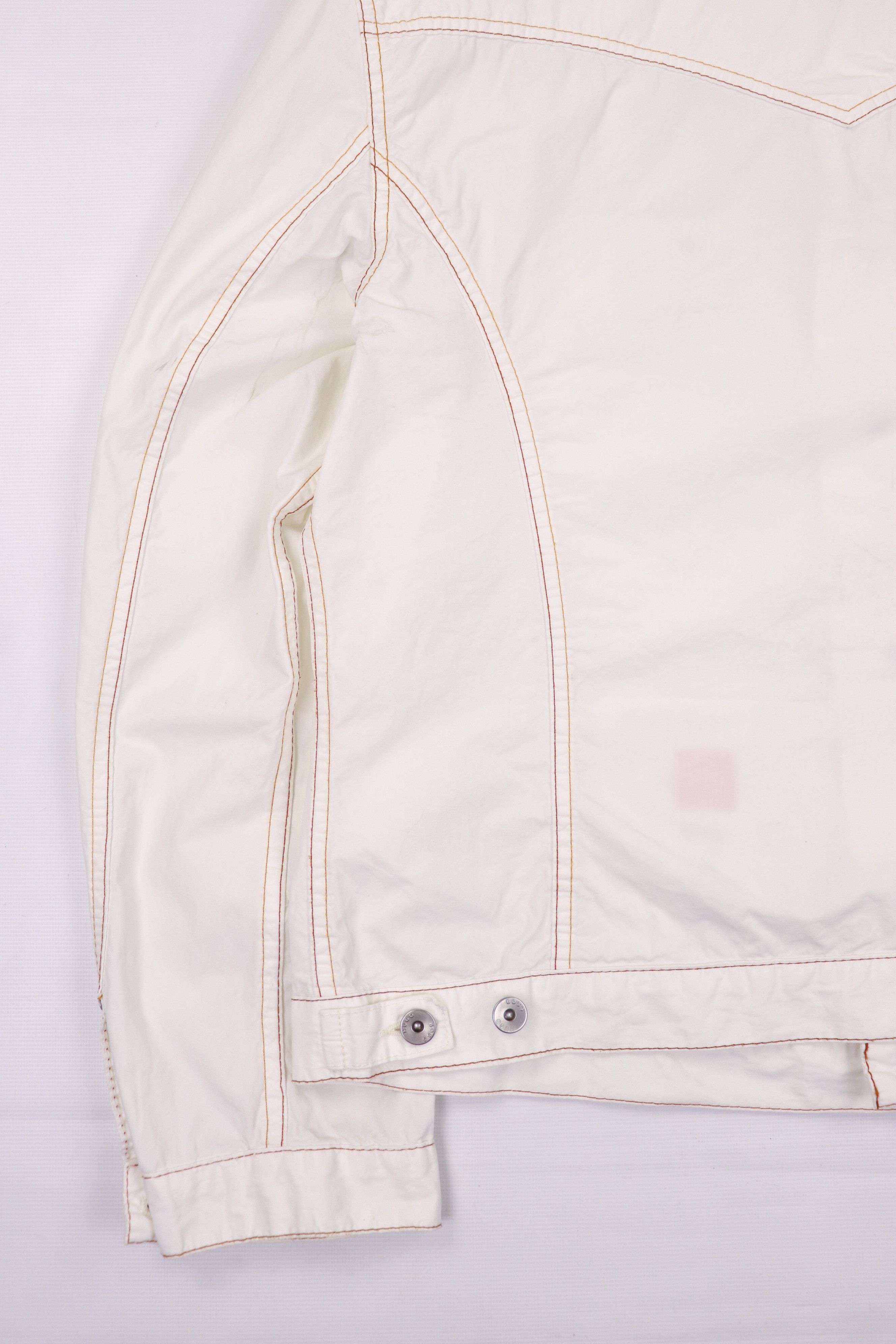 Hugo Boss Hugo Boss Vintage White Cotton Trucker Jacket Size US XL / EU 56 / 4 - 8 Thumbnail