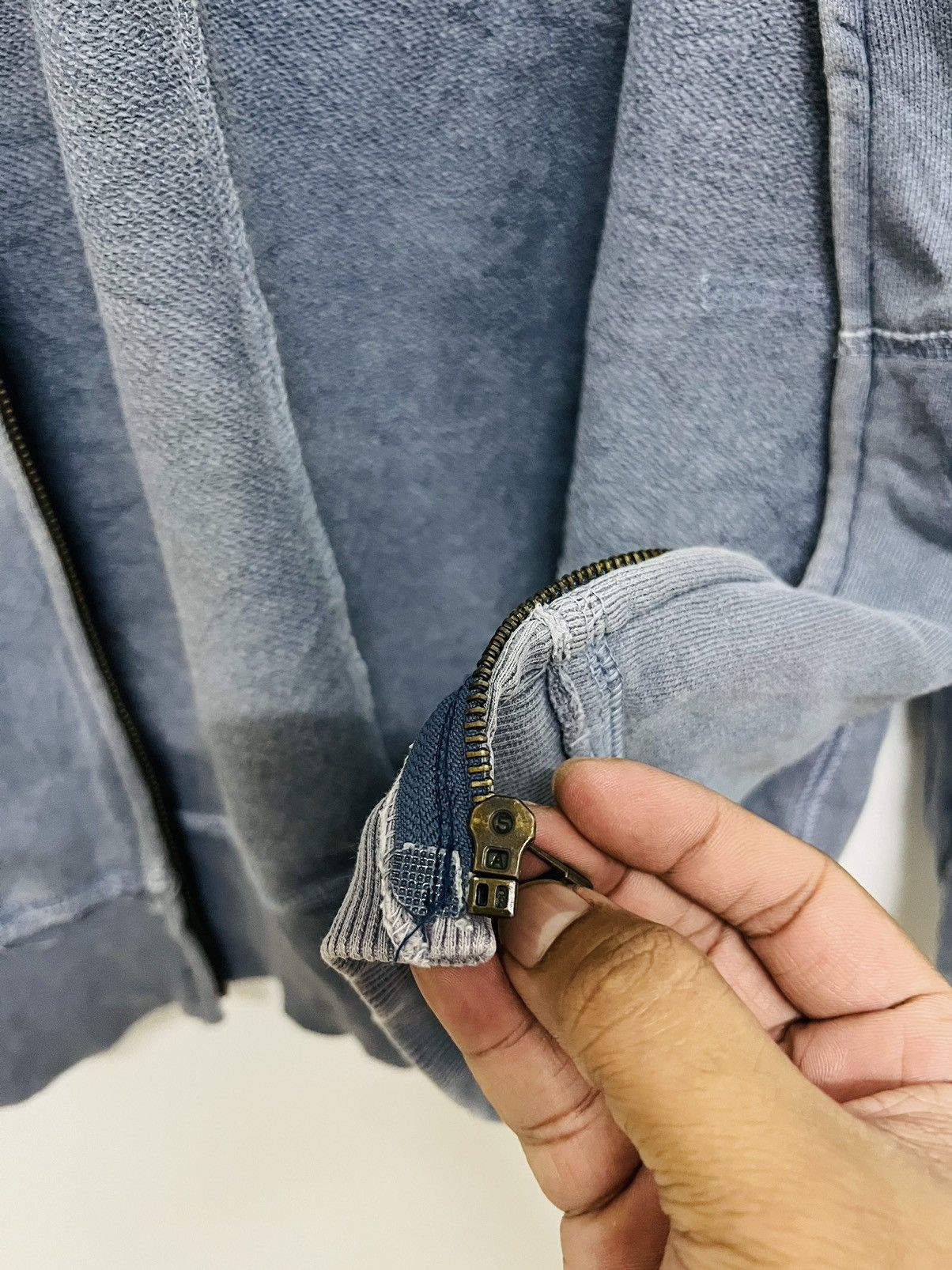 Japanese Brand SKY BOMBER 391B08 RECONSTRUCTED ZIPPER HOODIE JACKET Size US M / EU 48-50 / 2 - 12 Thumbnail