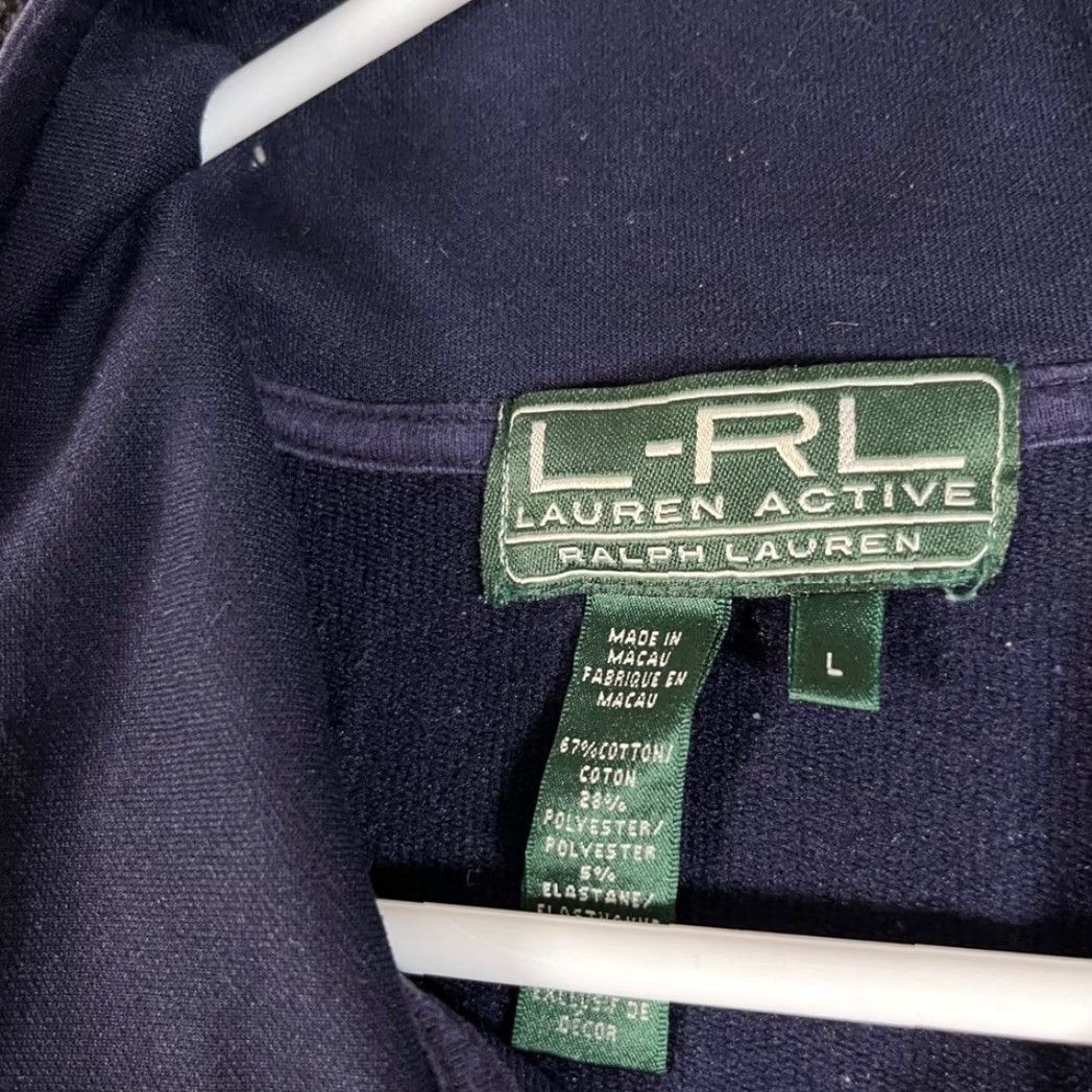 Ralph Lauren VINTAGE Lauren Ralph Lauren Zip Up Logo Jacket Blue Women's Large Size L / US 10 / IT 46 - 3 Thumbnail