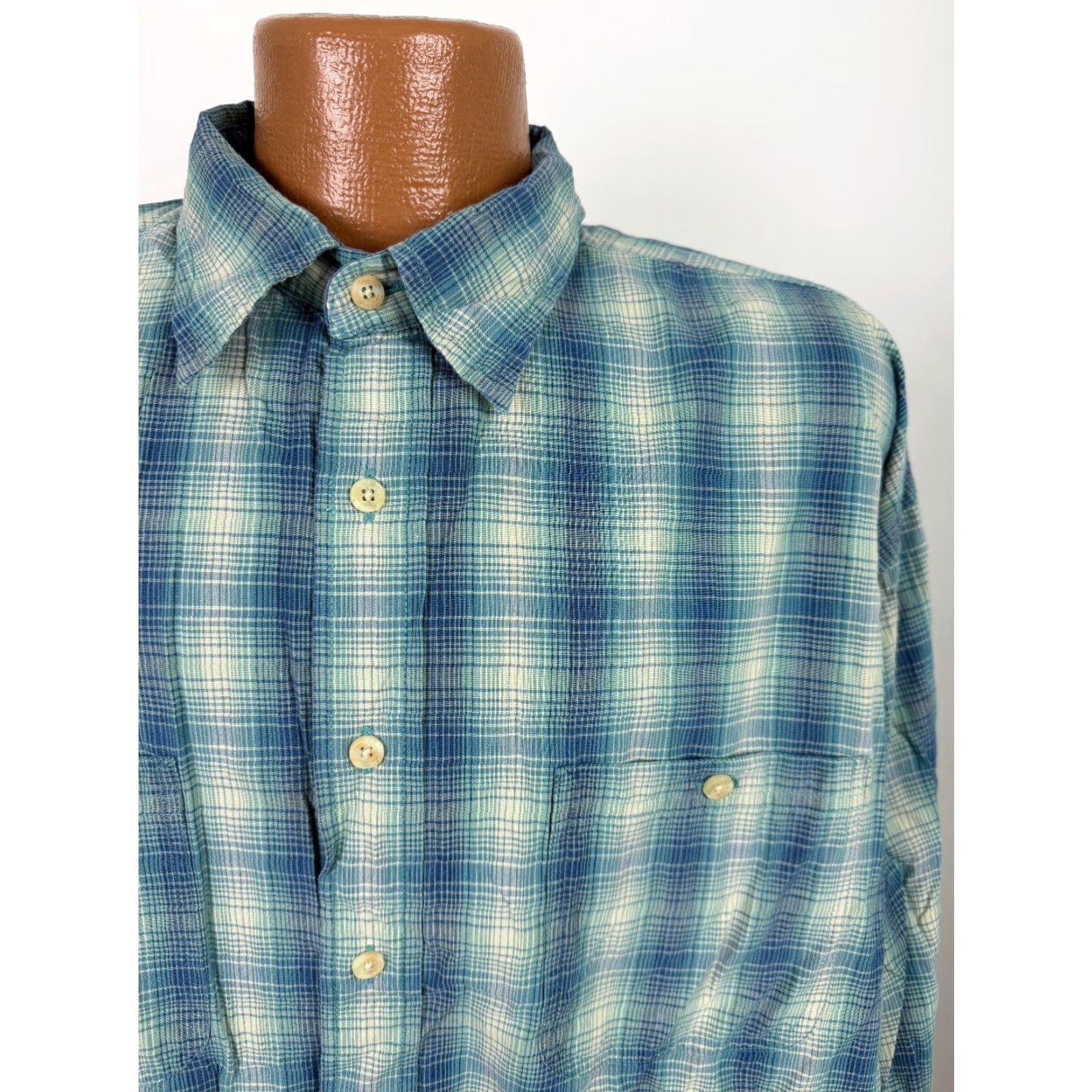 Dockers VINTAGE Dockers Indigo 90s Button-Up Shirt Men XL Blue Plaid Oversized Cotton - Casual, Business, Travel Mens Size US XL / EU 56 / 4 - 3 Thumbnail