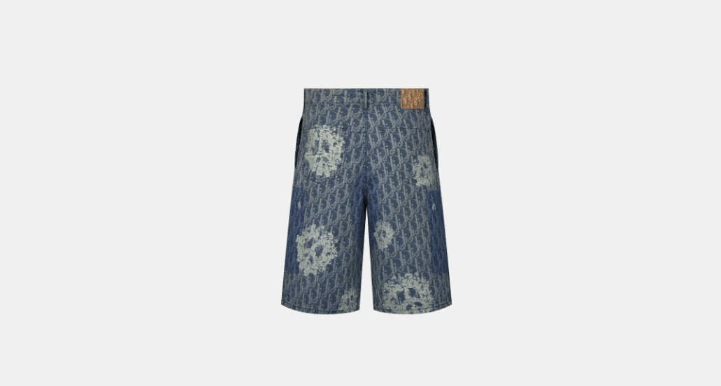 DENIM TEARS × Dior o1w1db10624 Cotton Denim Bermuda Shorts in Blue Size US 36 / EU 52 - 2 Thumbnail