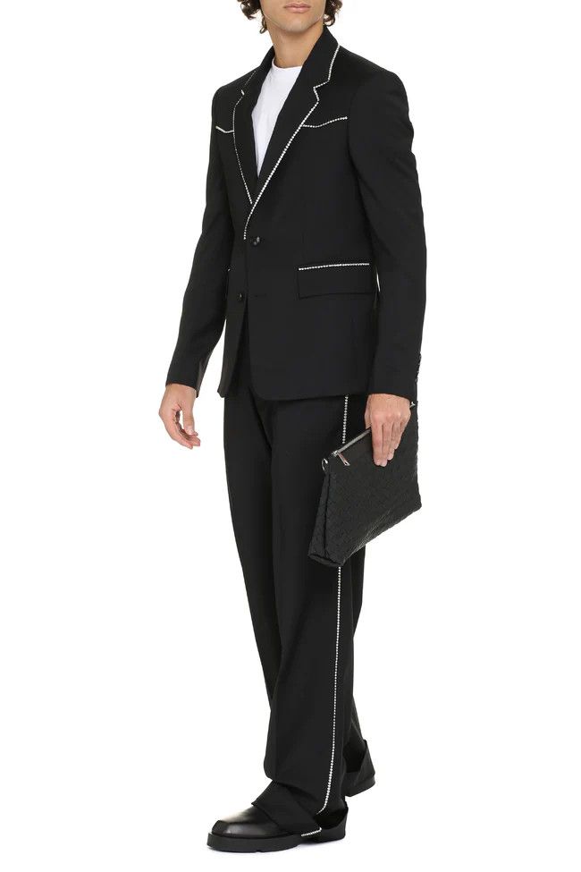 Amiri o1gr1nt1024 Crystal Trim Single Breasted Jacket in Black Size US M / EU 48-50 / 2 - 3 Thumbnail