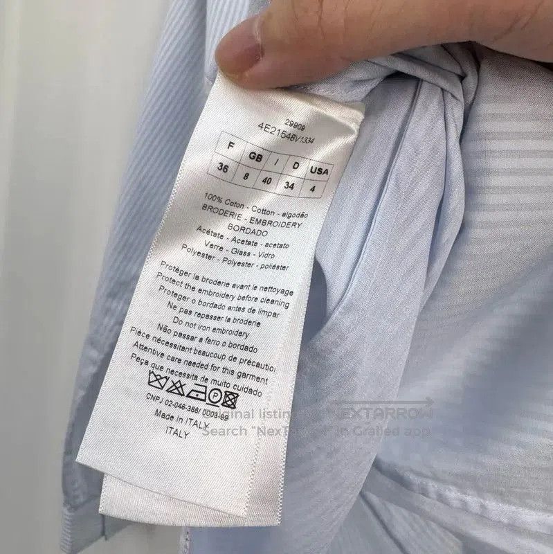 Dior Dior Light Blue Striped Long Sleeve Shirt . Size S / US 4 / IT 40 - 6 Thumbnail