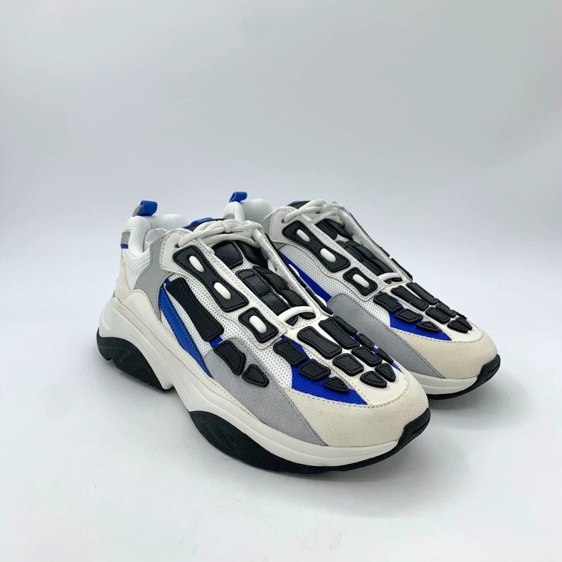 Amiri Amiri Color-blocked round toe lacing thick-soled sneakers Size US 12 / EU 45 - 2 Thumbnail