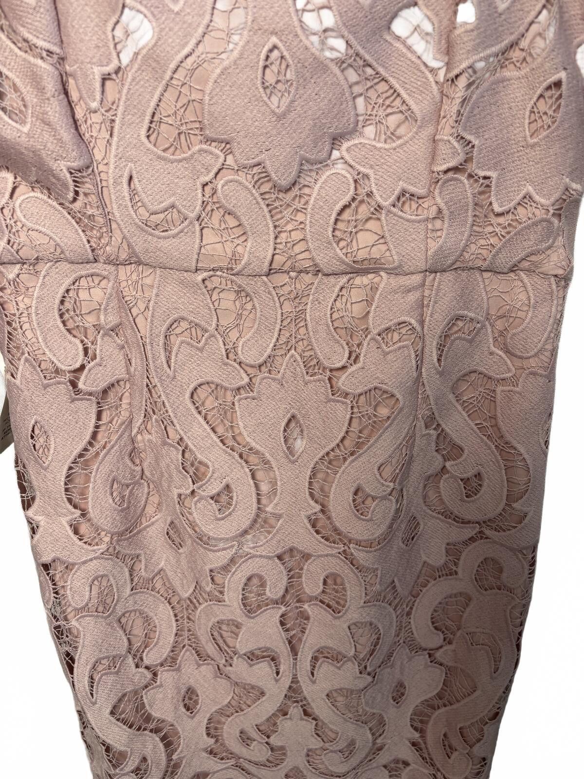 Bardo Bardot Pink Rose Lace Midi Dress Size XS Size XS / US 0-2 / IT 36-38 - 7 Thumbnail