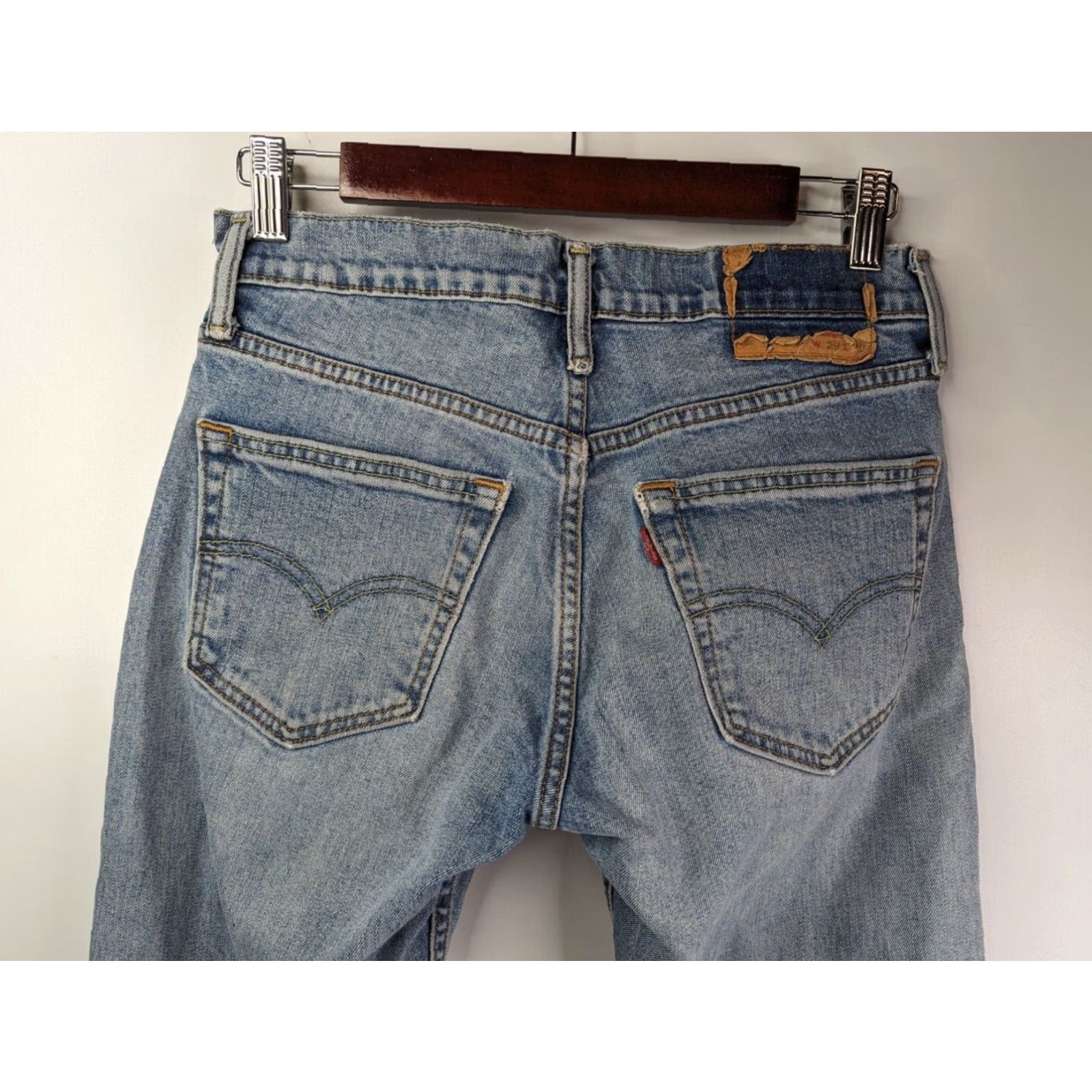 Levi's VINTAGE Levi's 527 Jeans Mens 29x30 Boot Cut Cowboy Distressed Light Wash Denim Blue Shirt Size US 29 - 7 Thumbnail
