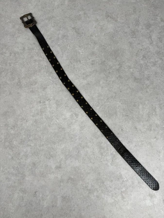 Just Cavalli AW2008 Cavalli Black Snakeskin Effect Studded Leather Belt Size ONE SIZE - 7 Thumbnail